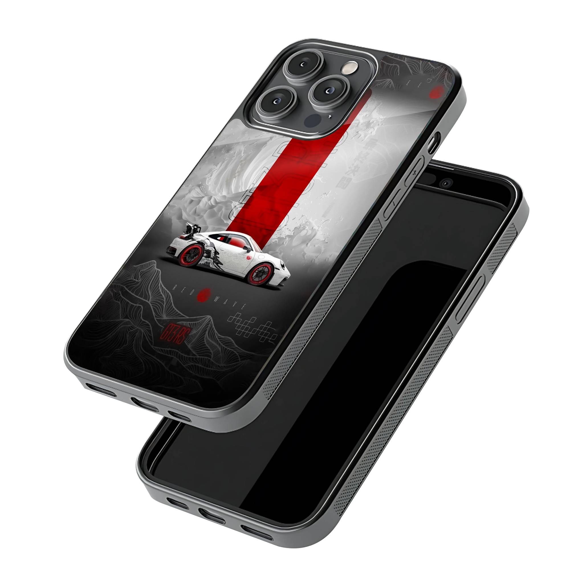 Red Wave Glass Case image 2