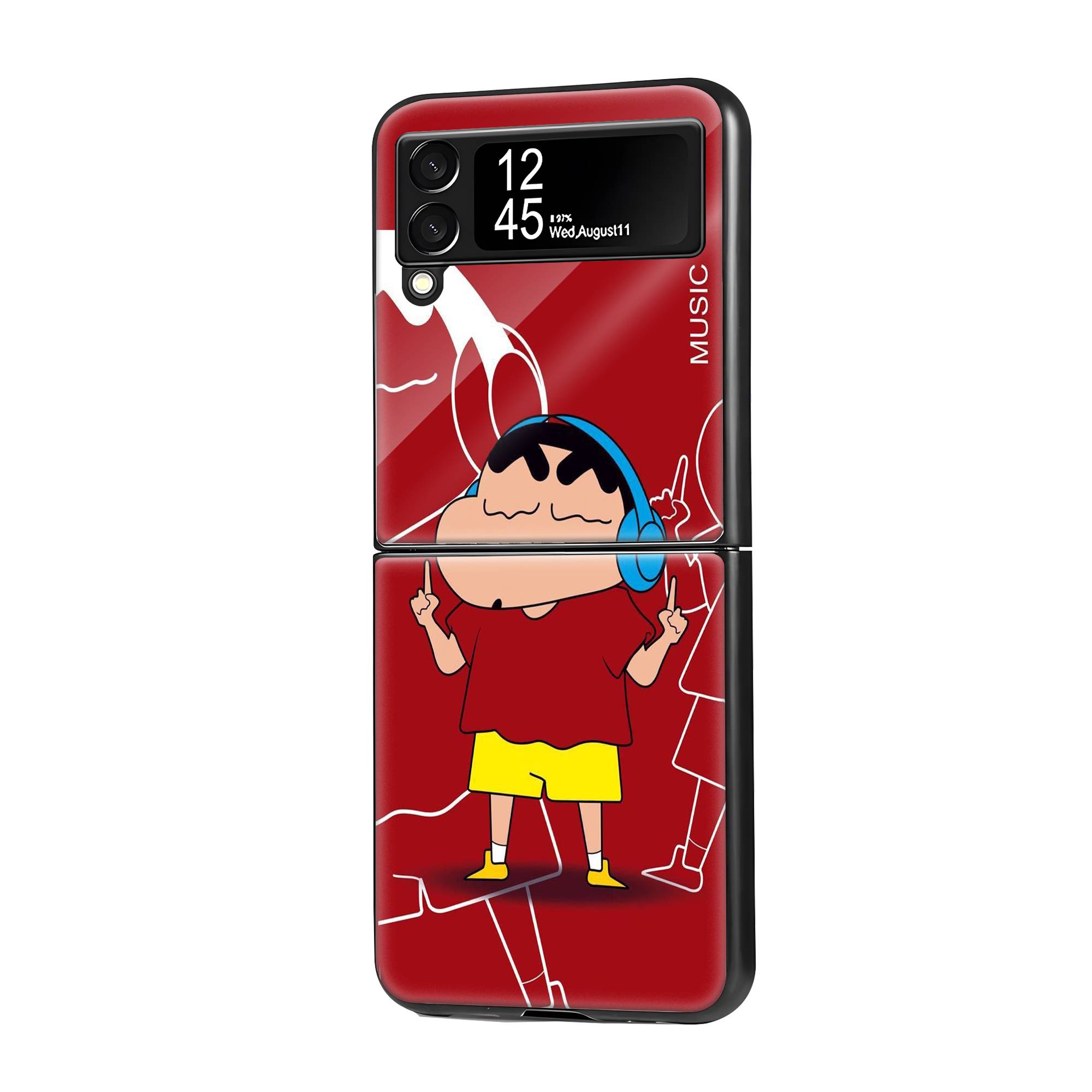 Shinchan's Jam Samsung Z Flip Glass Case image 0