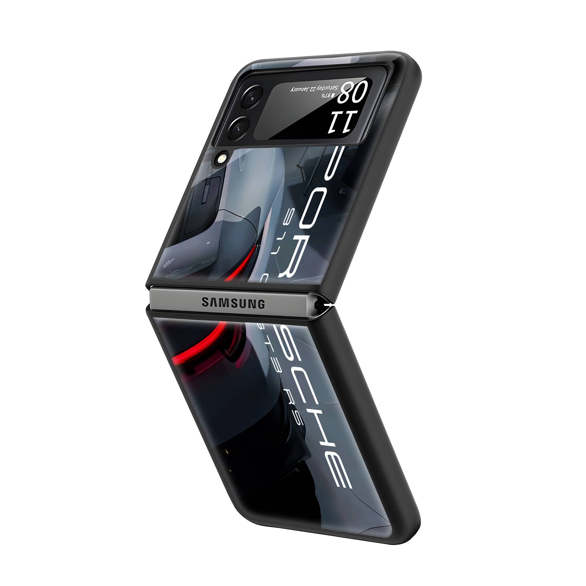Porsche GT3 Samsung Z Flip Glass Case image 1