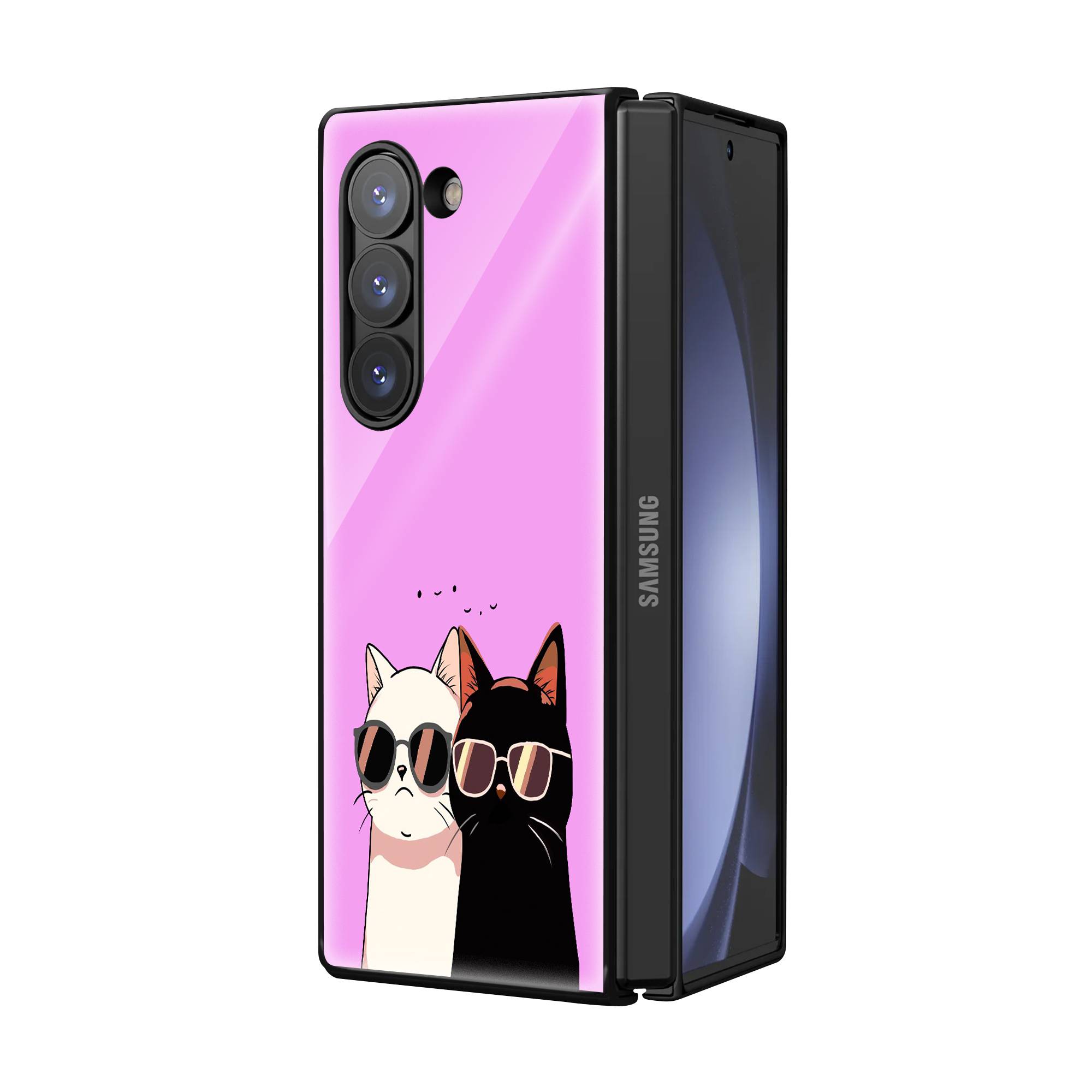Kawali Cat Samsung Z Fold Glass Case image 1