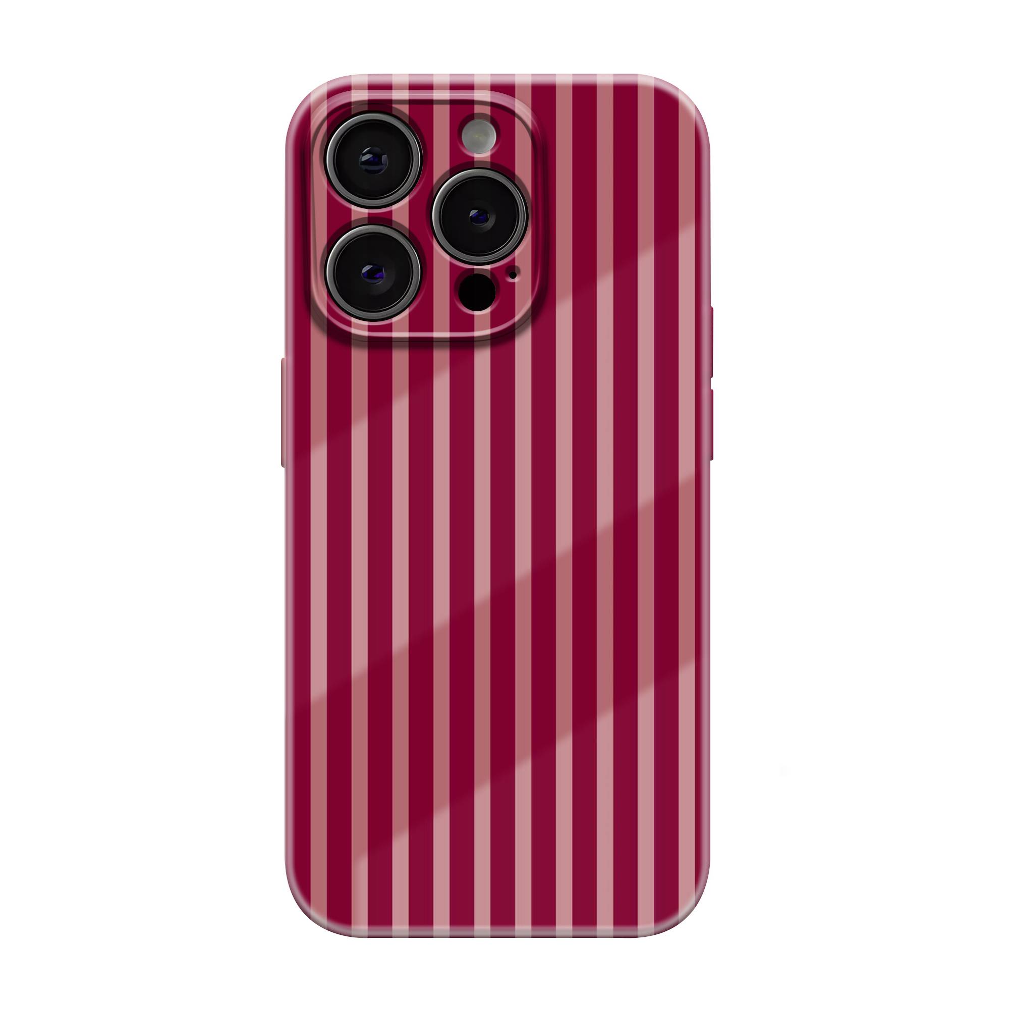 Crimson Stripes Glossy Hard Case