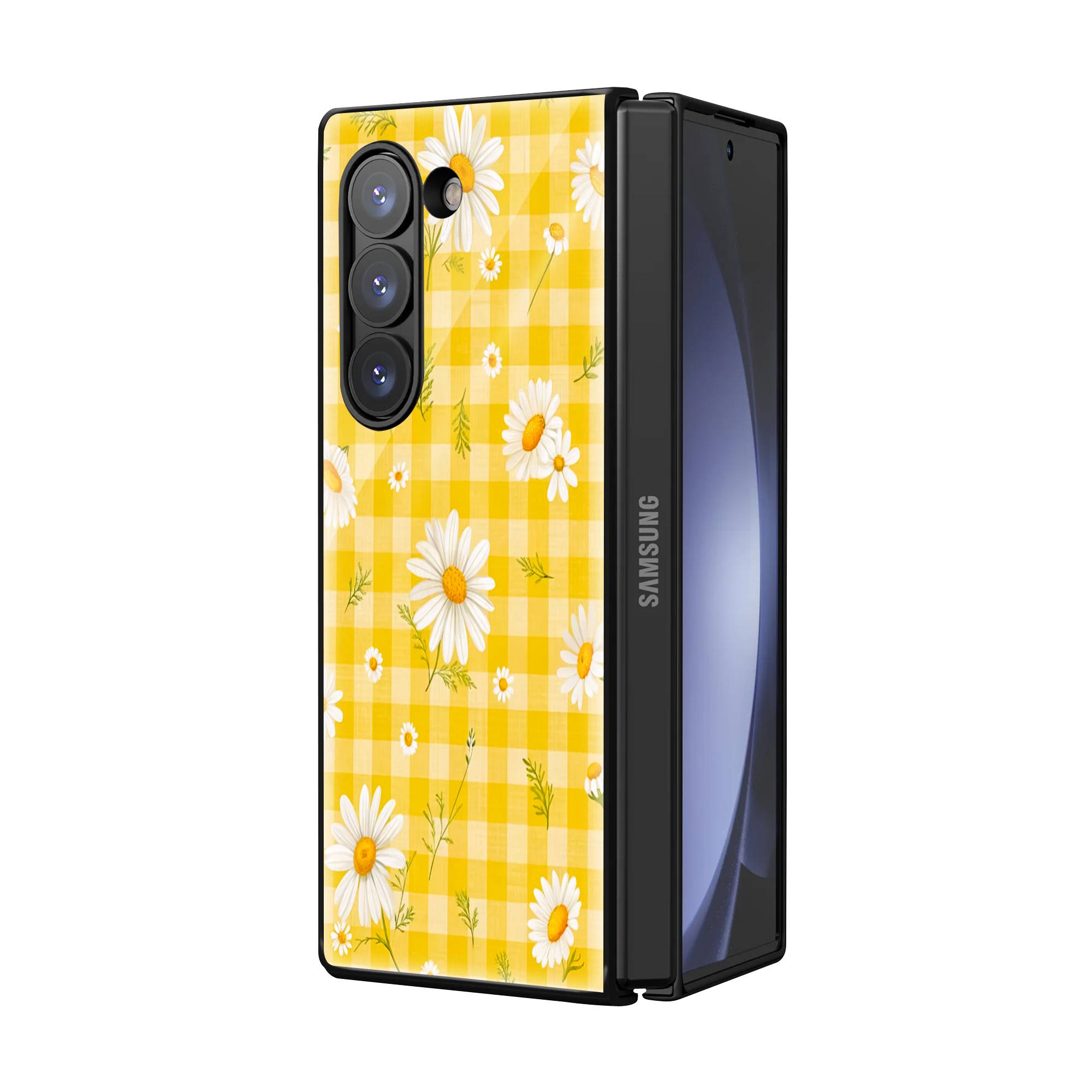 Sunshine Daisies Samsung Z Fold Glass Case image 1