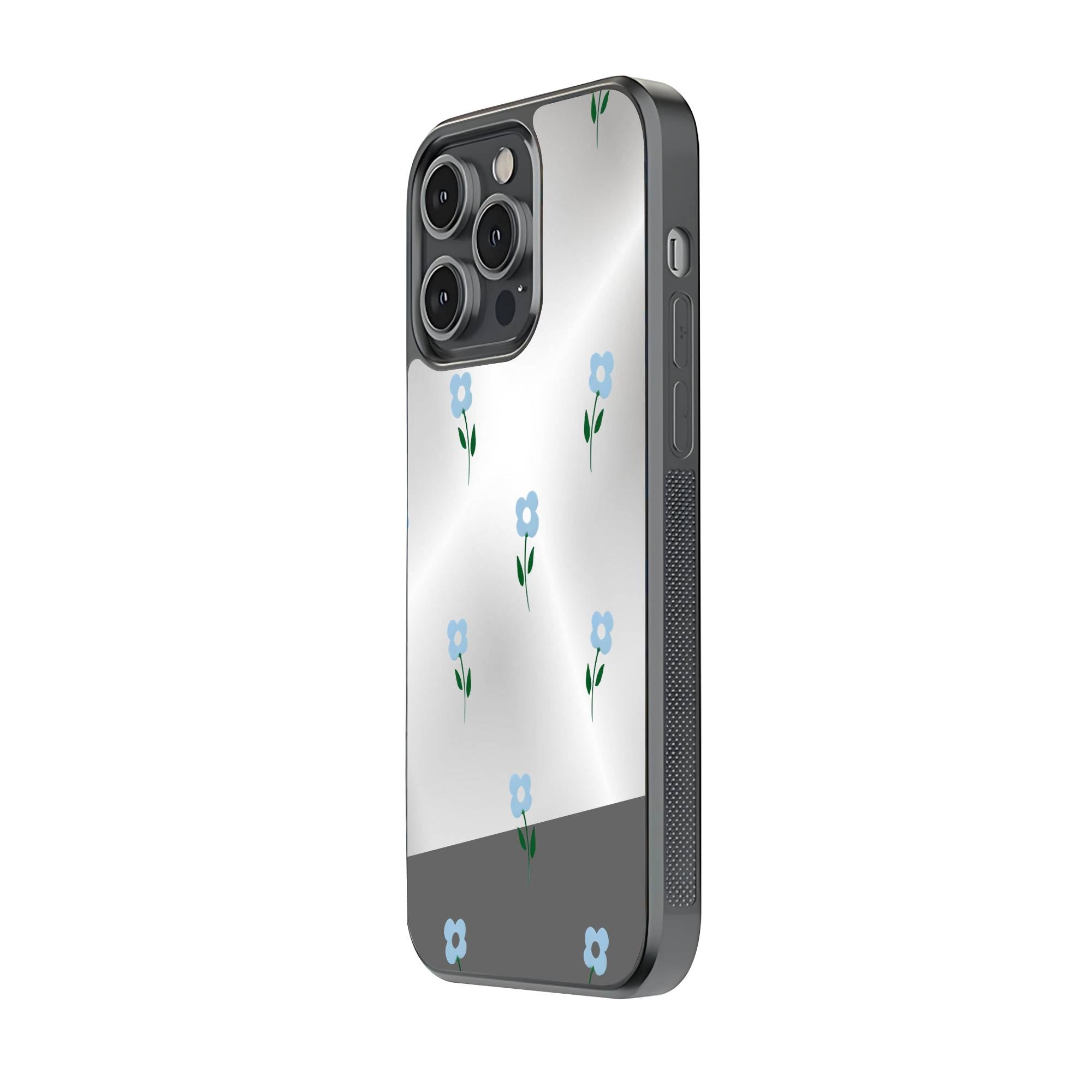 Blue Bloom Mirror Case