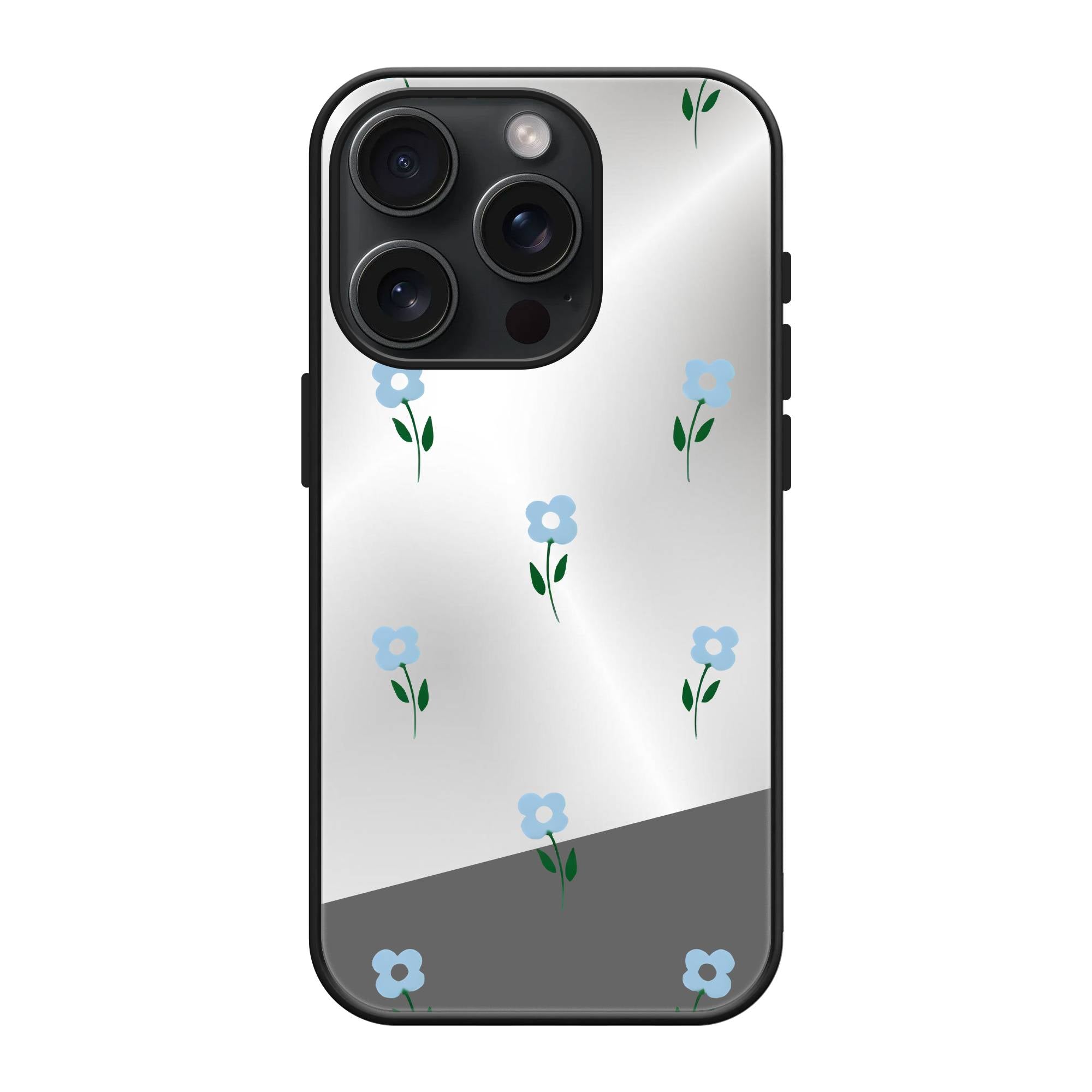 Blue Bloom Mirror Case