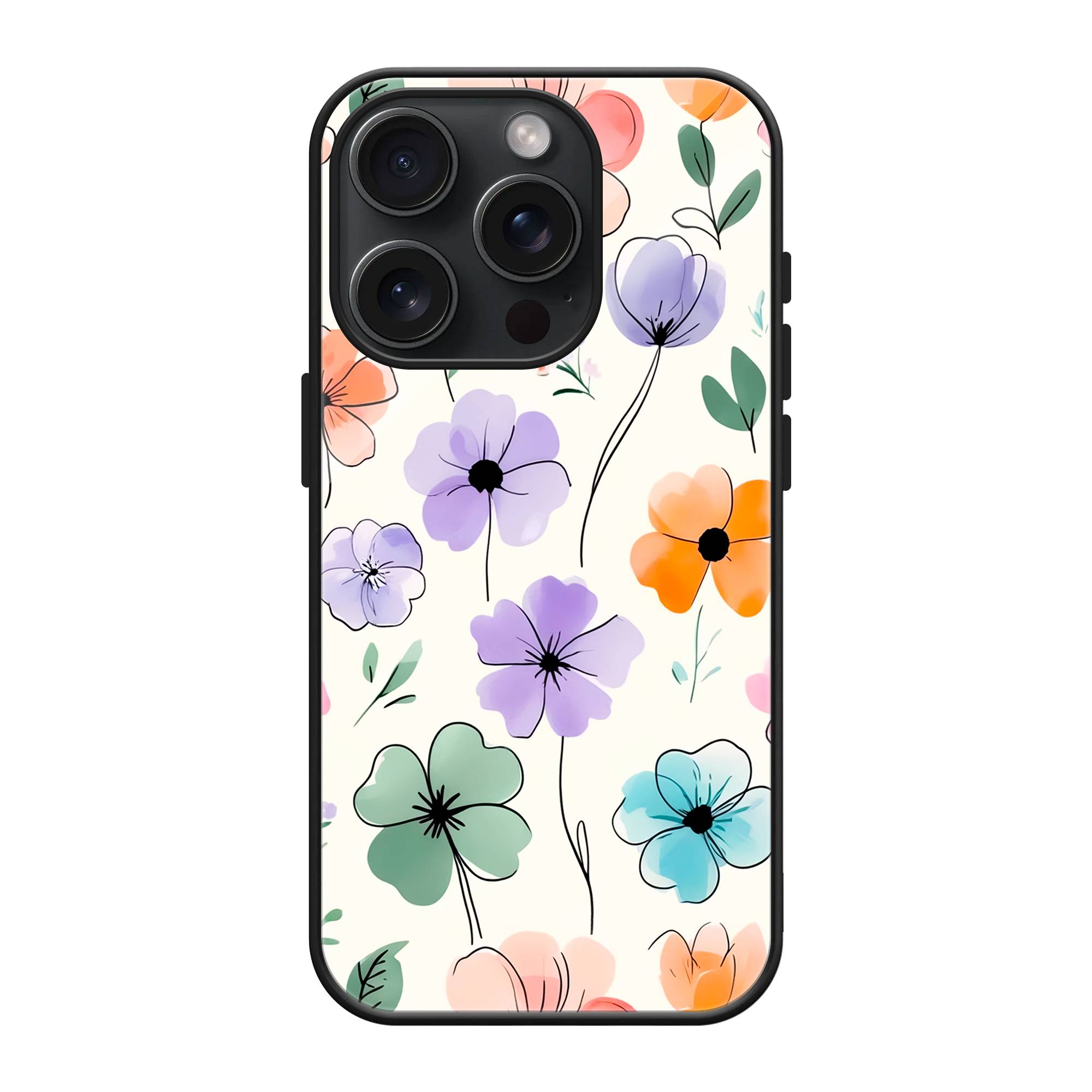 Watercolor Florals Glass Case image 0