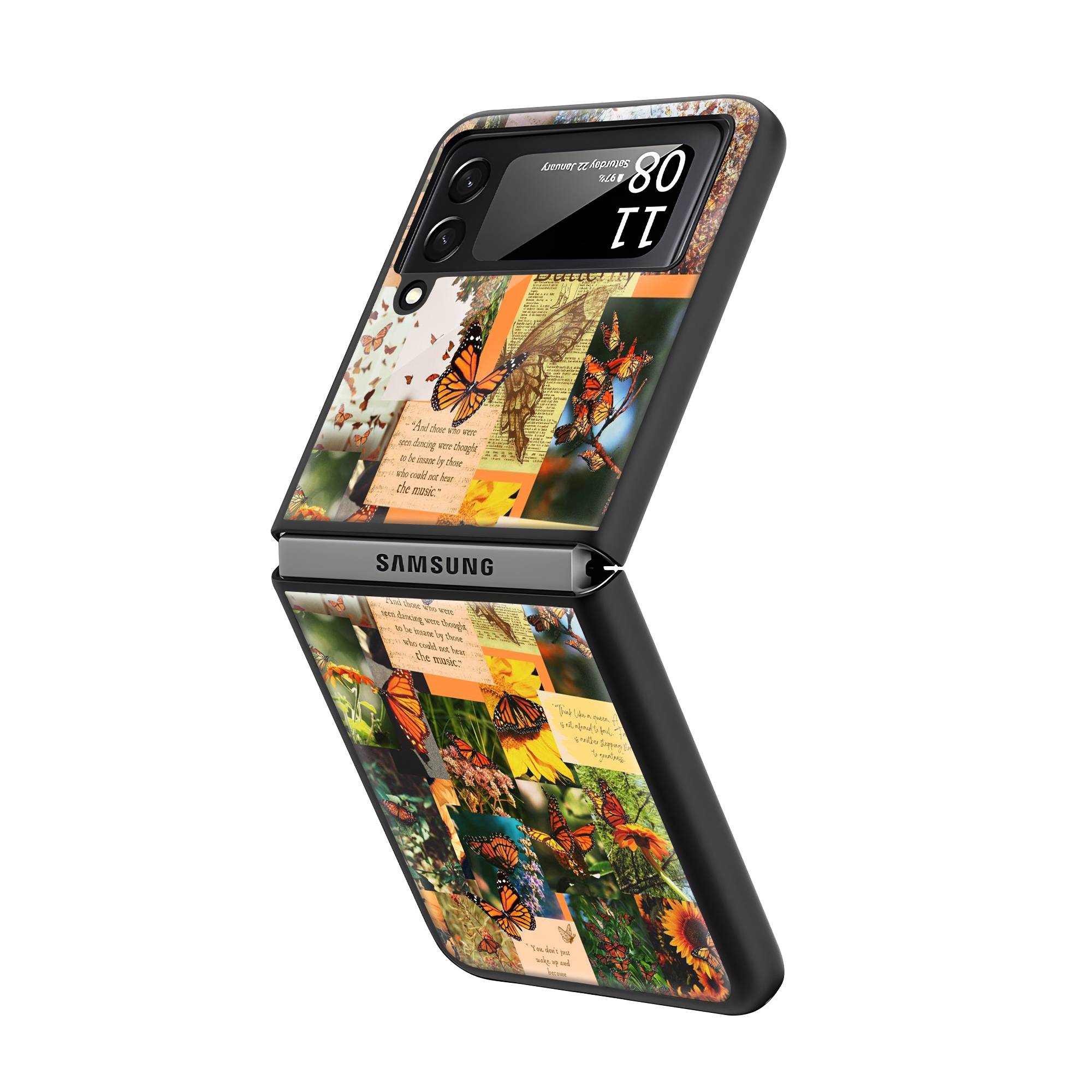 Butterfly Aesthetic Samsung Z Flip Glass Case image 1