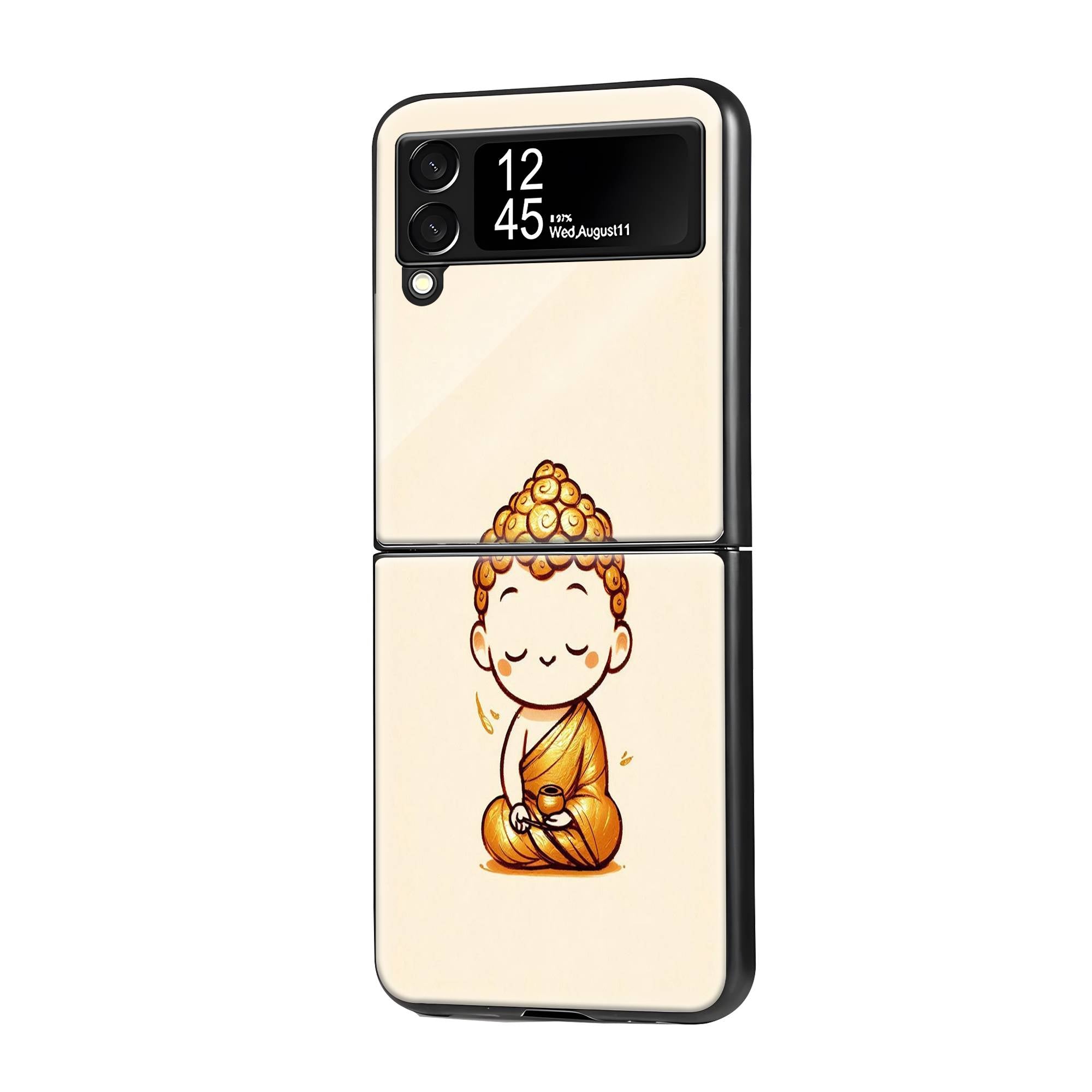 Chibi Buddha Samsung Z Flip Glass Case image 0