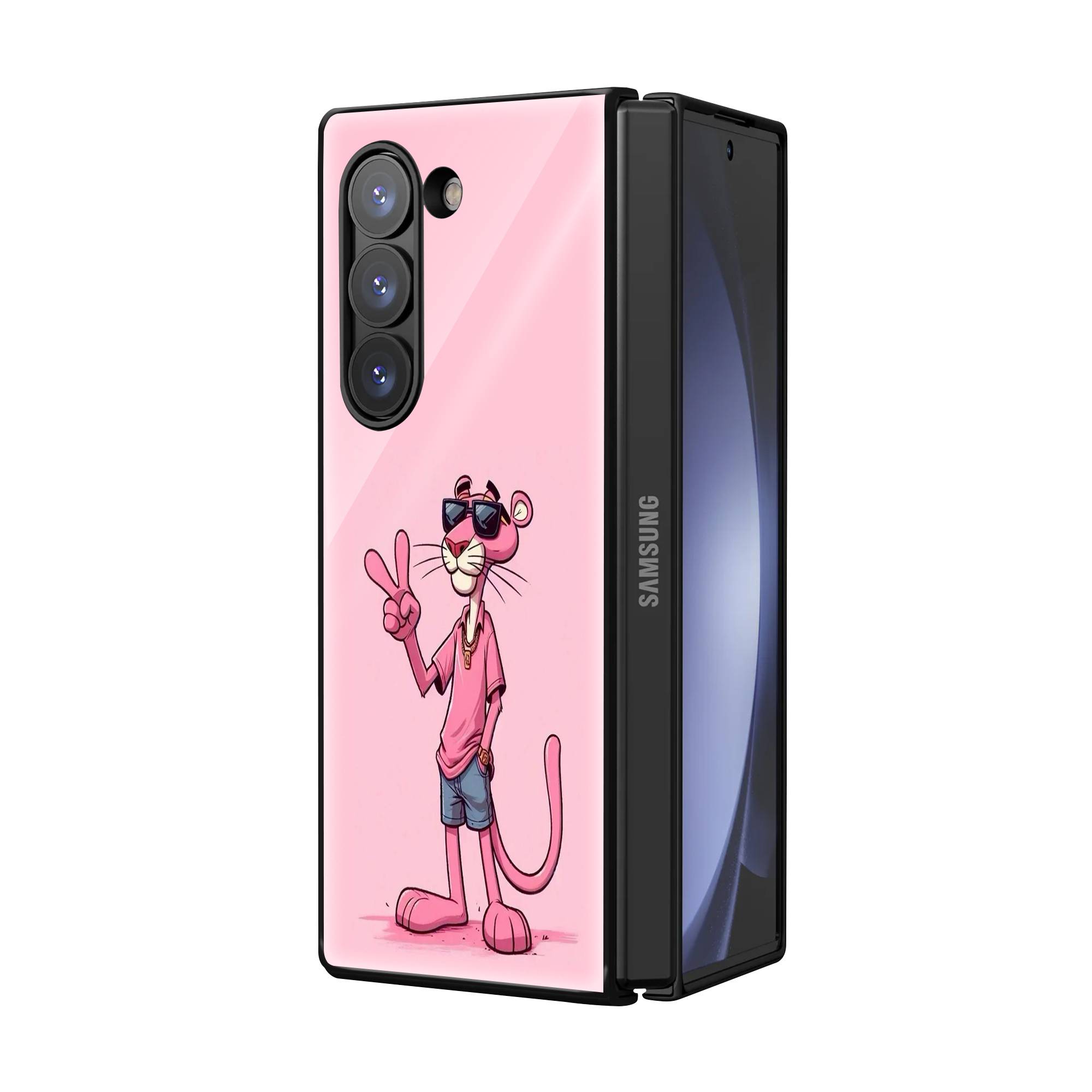 Pink Panther Samsung Z Fold Glass Case image 1