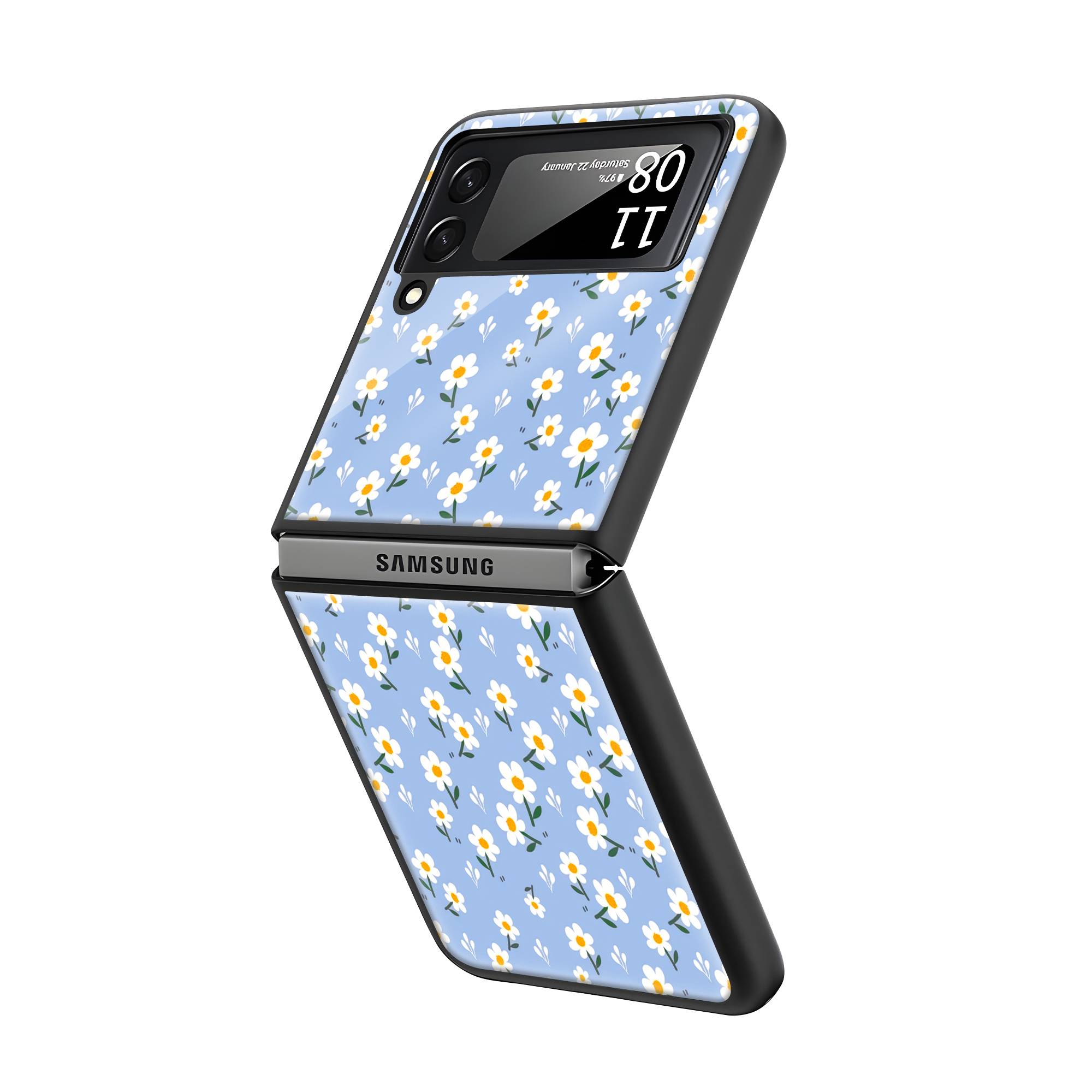 Little Daisies Samsung Z Flip Glass Case image 1