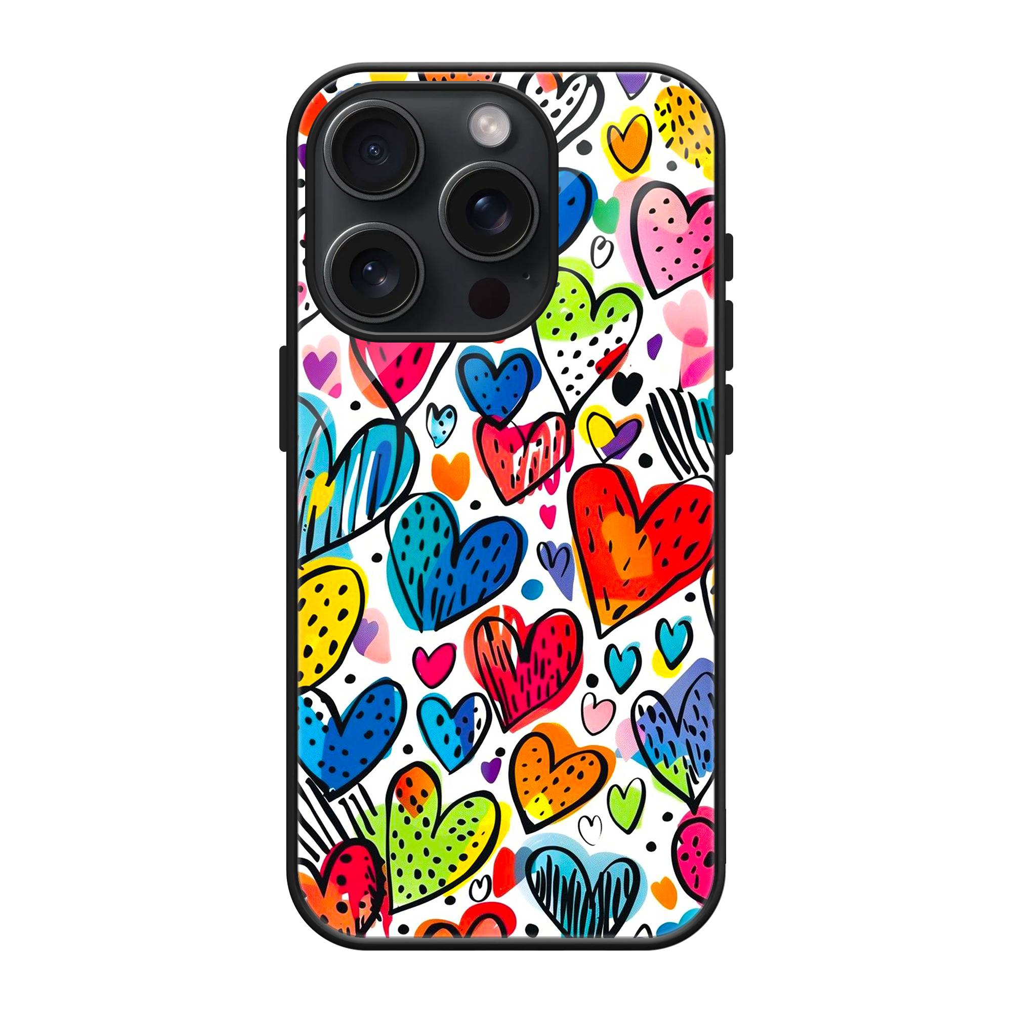 Heart Doodles Glass Case image 0