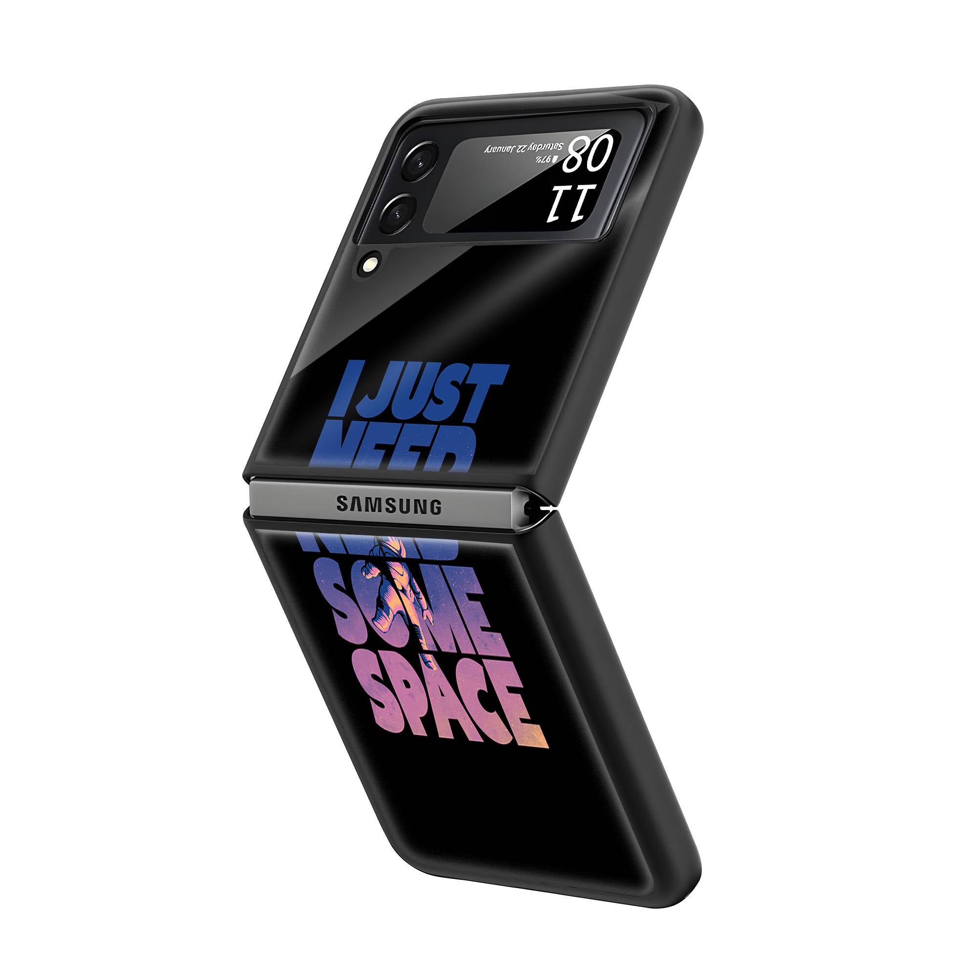 I Just Need Some Space Samsung Z Flip Glass Case image 1