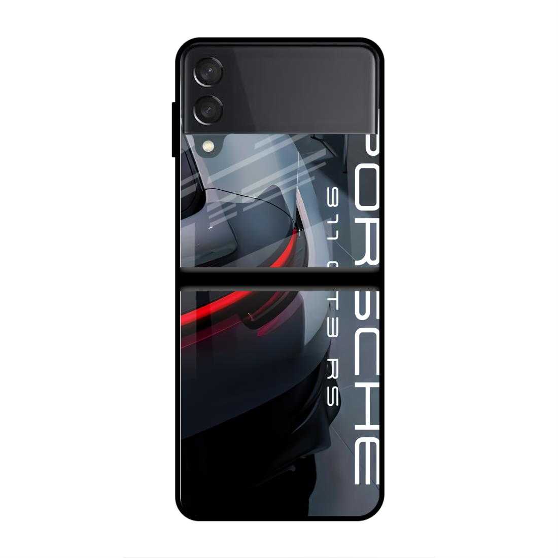Porsche GT3 Samsung Z Flip 4 Glass Case image 0