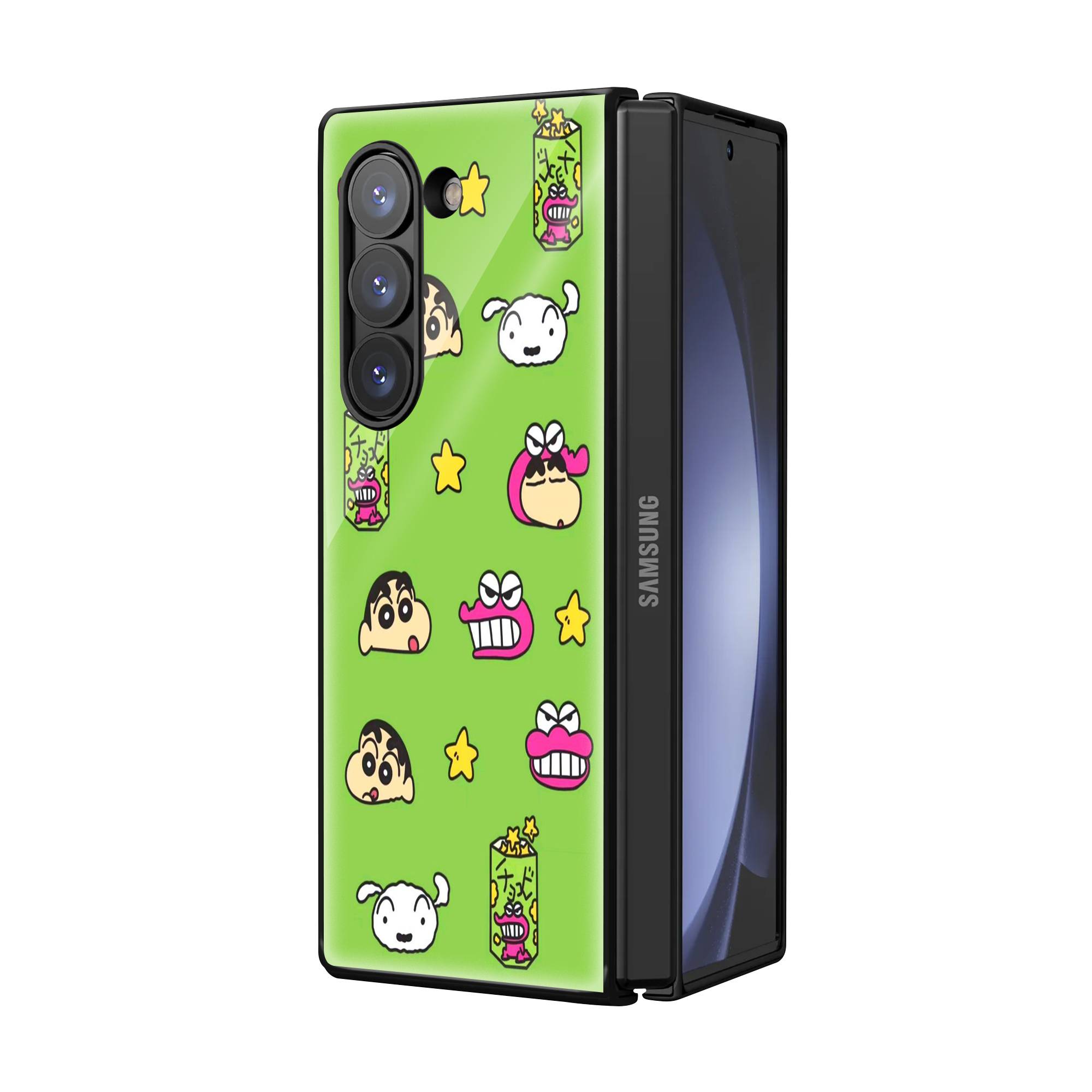 Playful Shin-chan Samsung Z Fold Glass Case image 1