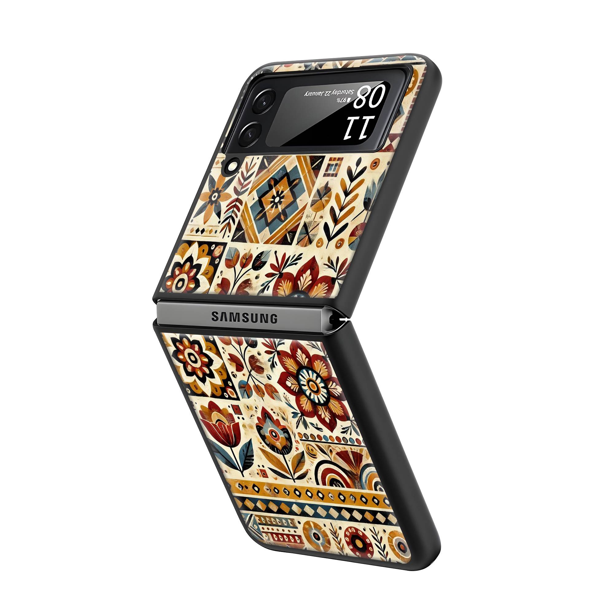 Patchwork Samsung Z Flip Glass Case image 1