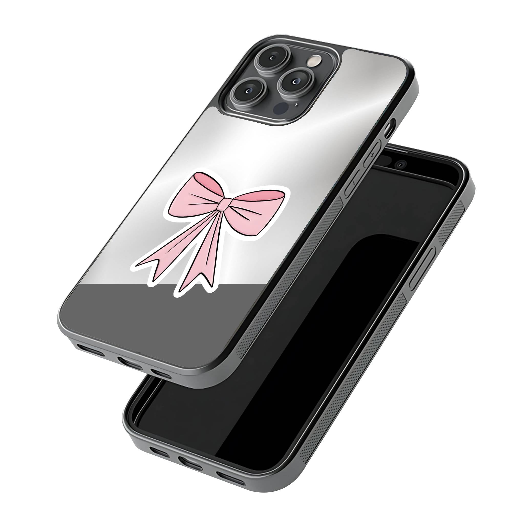 Pink Bow Mirror Case