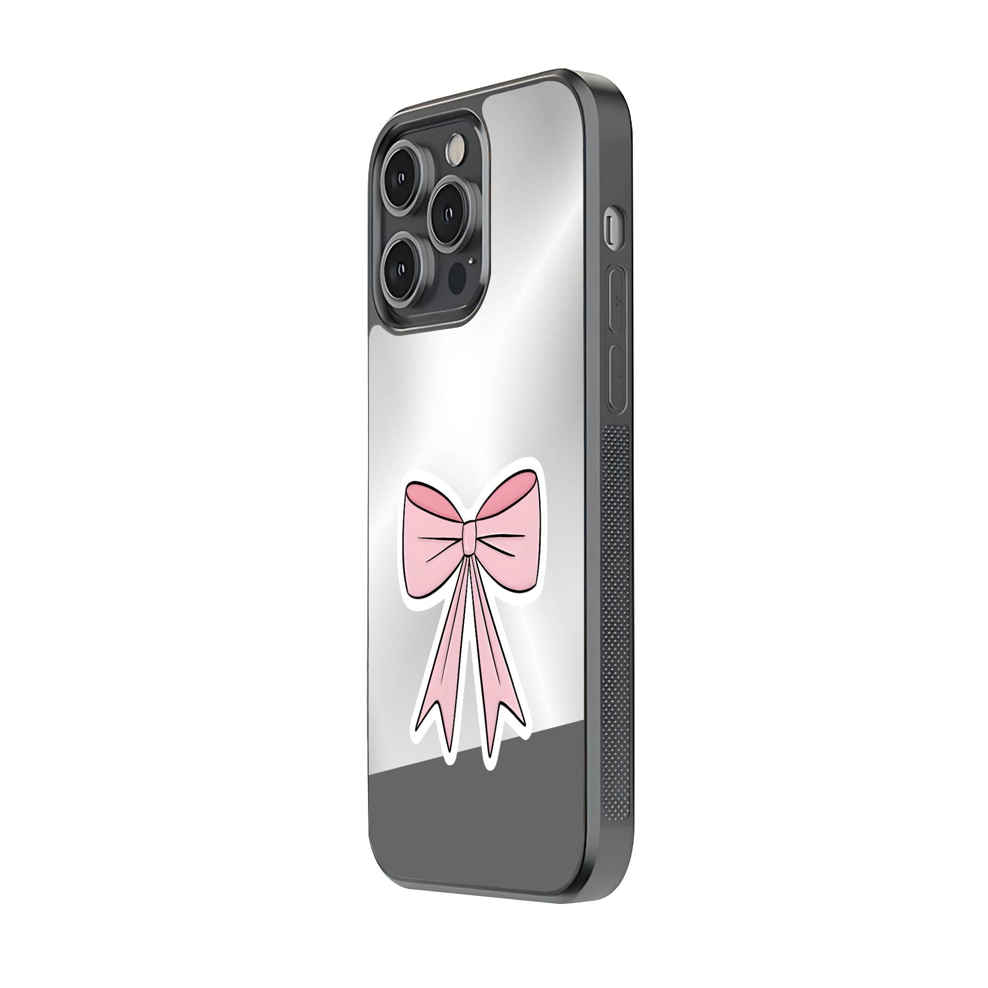 Pink Bow Mirror Case