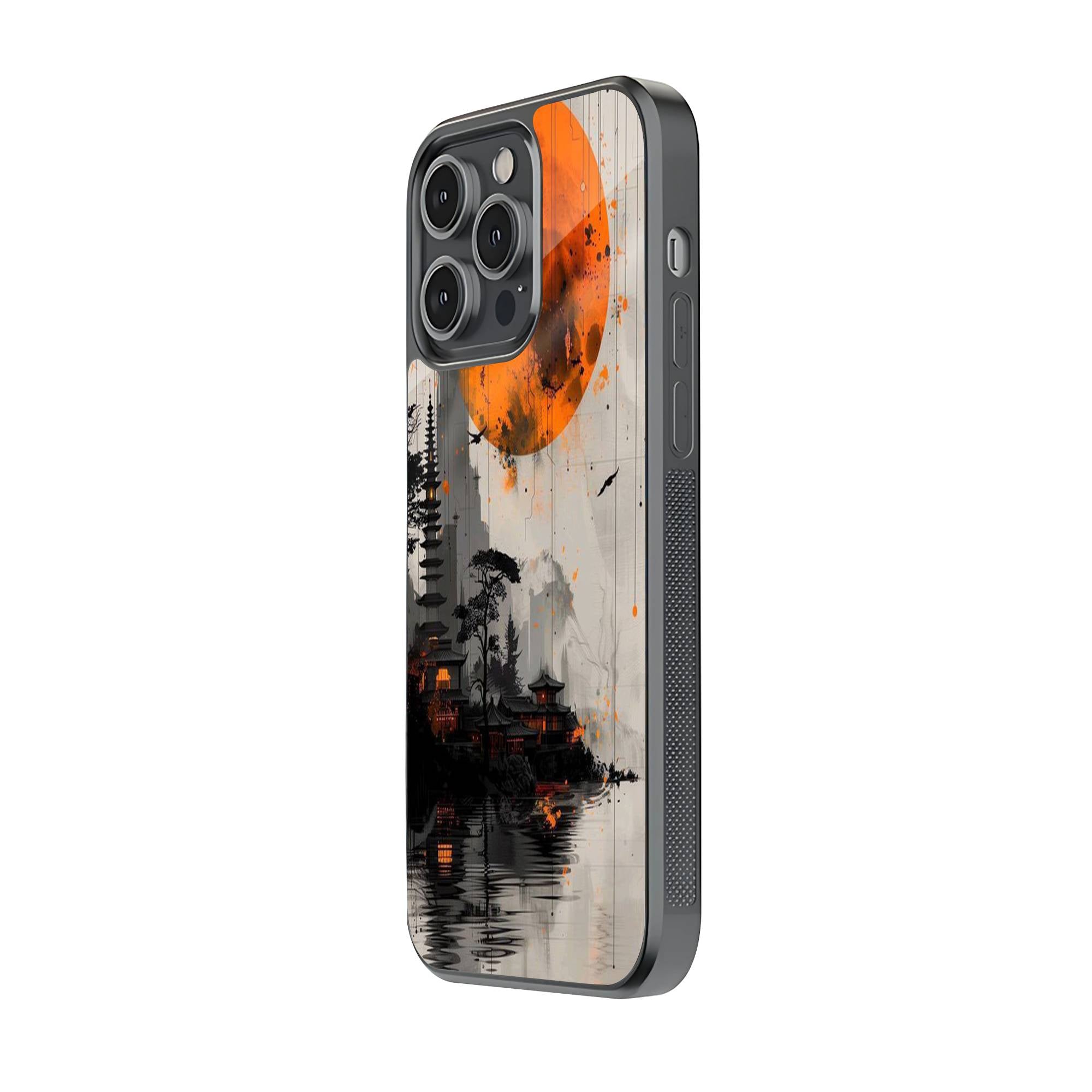 Orange Moon Glass Case image 1