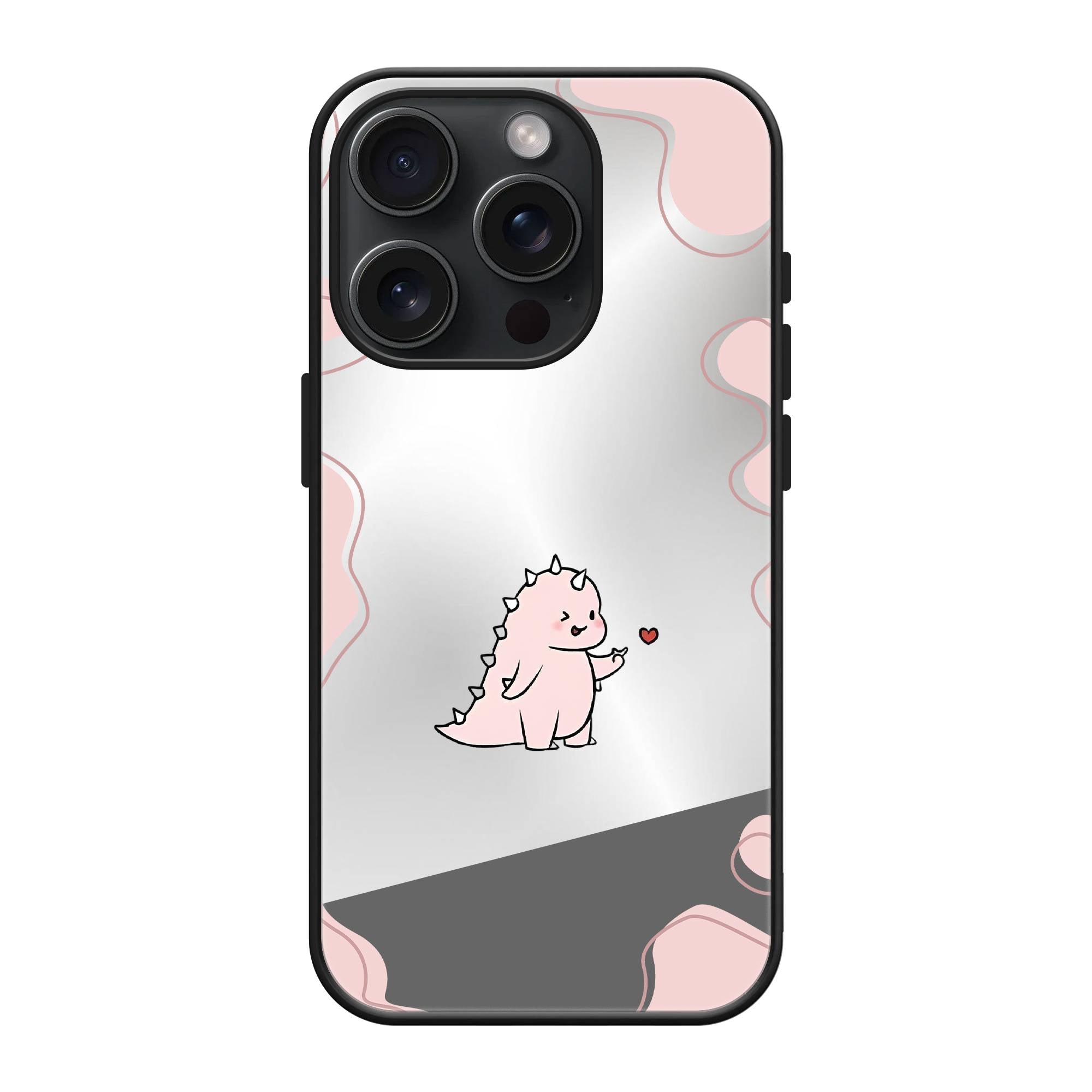 Pink Dino Mirror Case