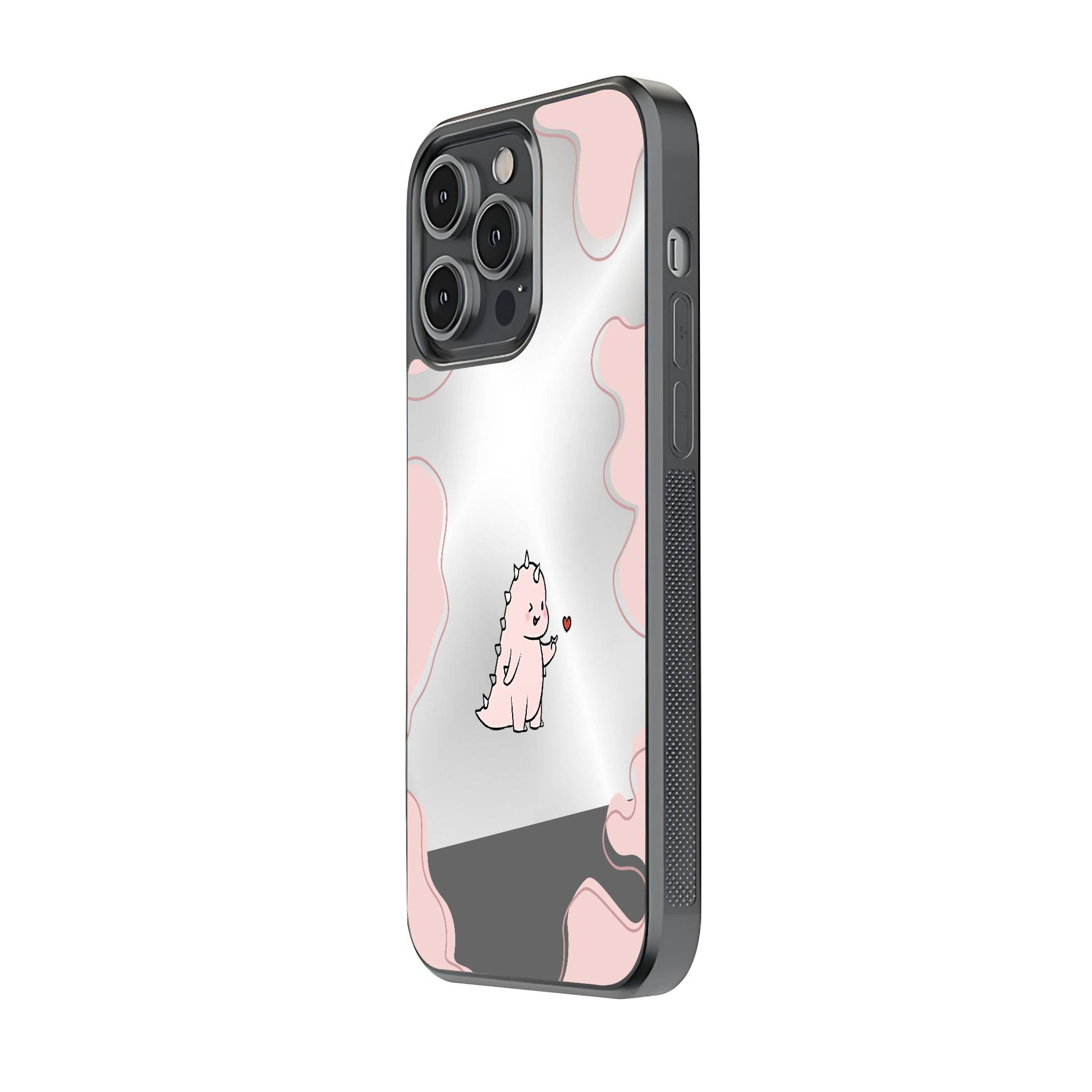 Pink Dino Mirror Case