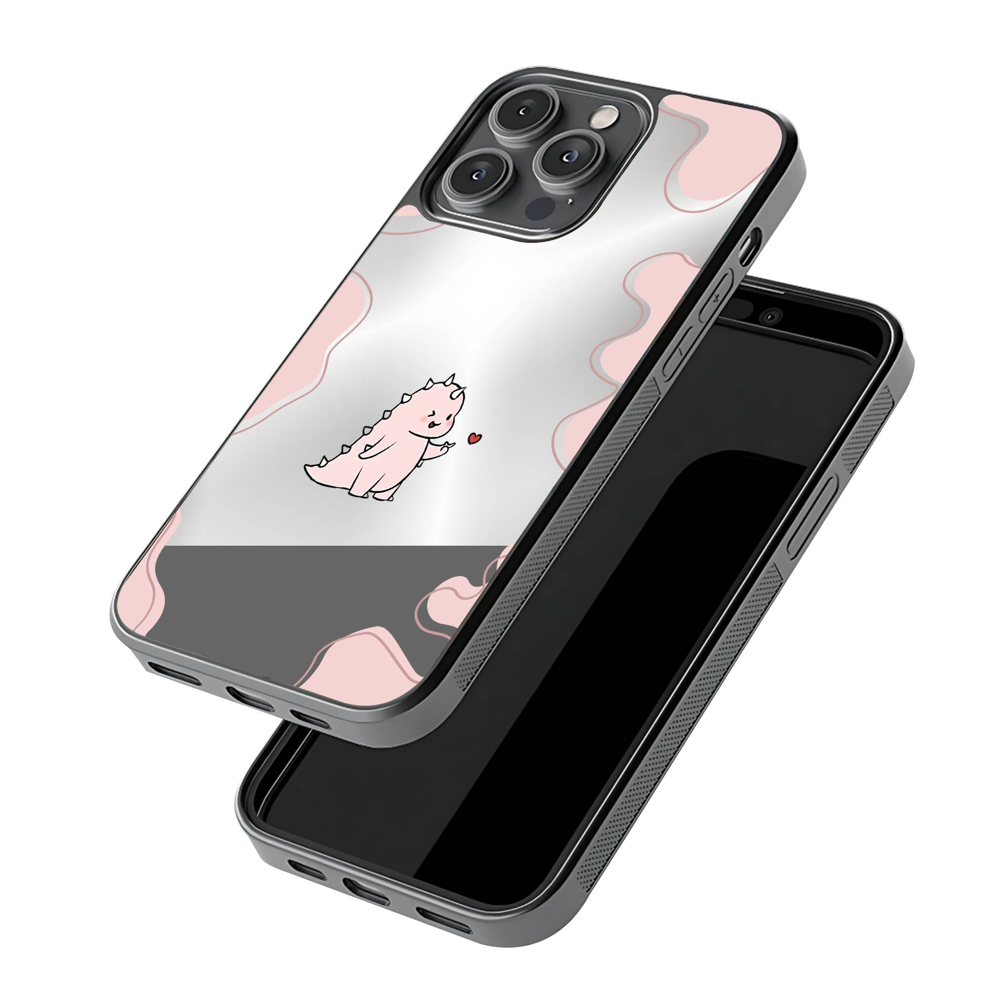 Pink Dino Mirror Case