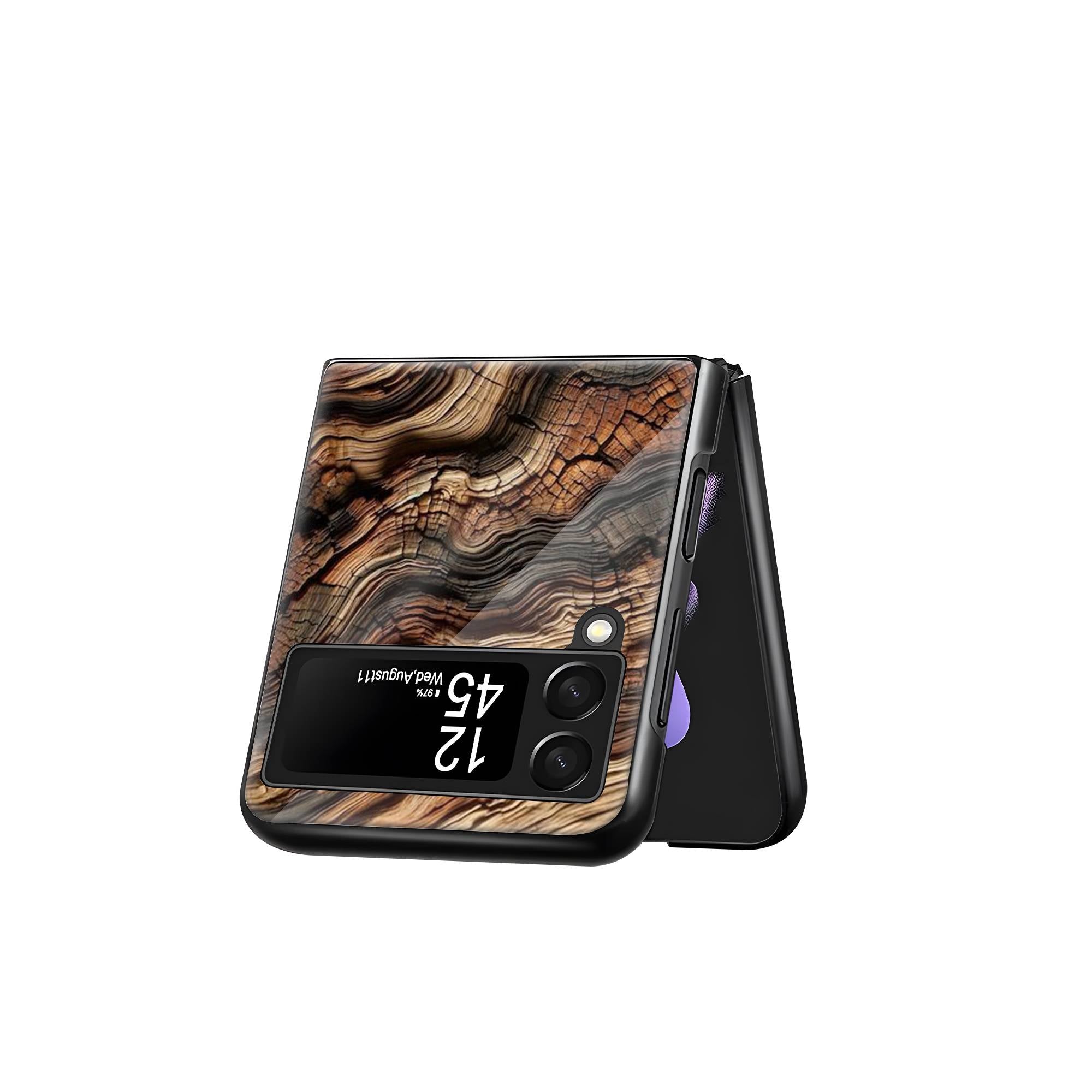 Wooden Texture Samsung Z Flip Glass Case image 2