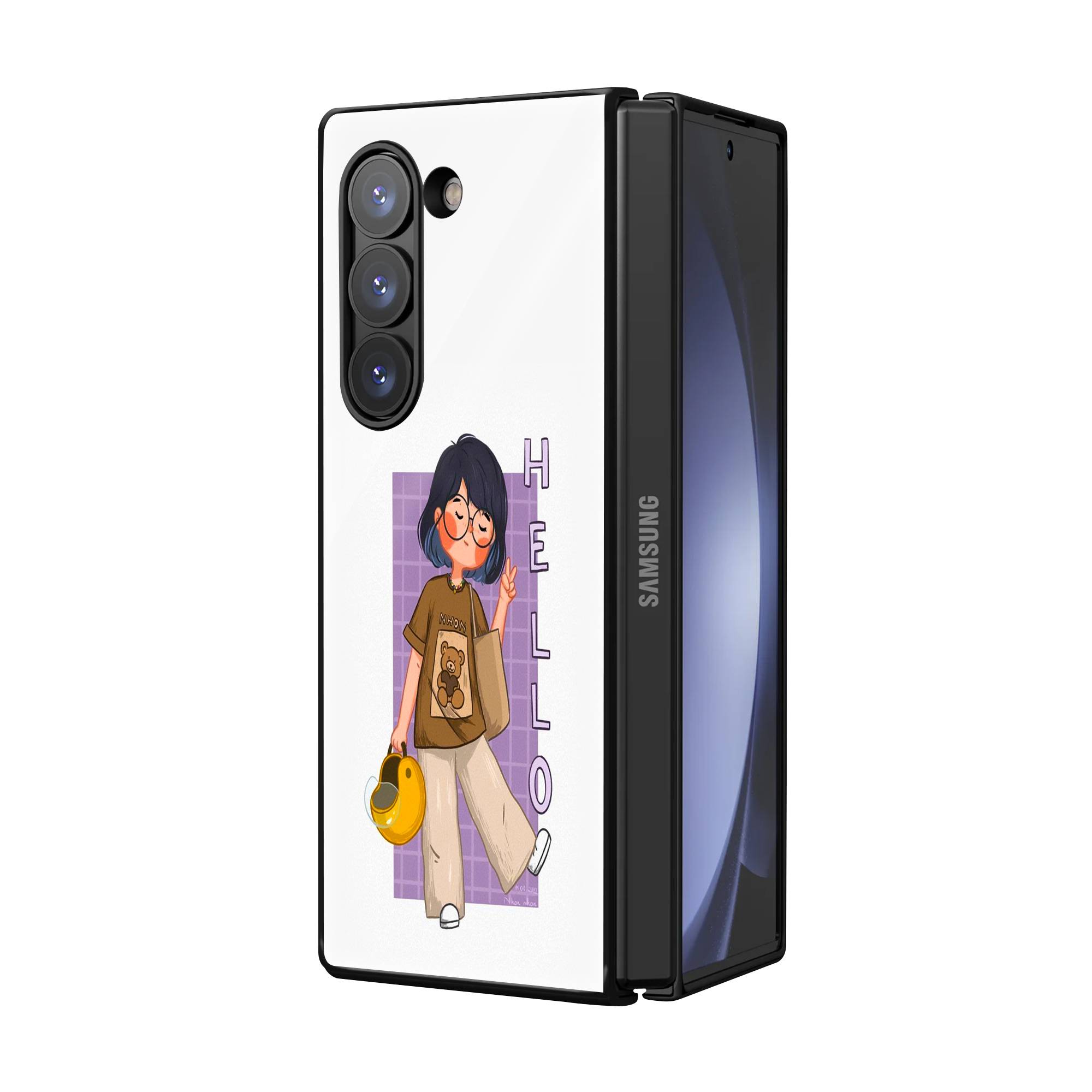 Hello Samsung Z Fold Glass Case image 1