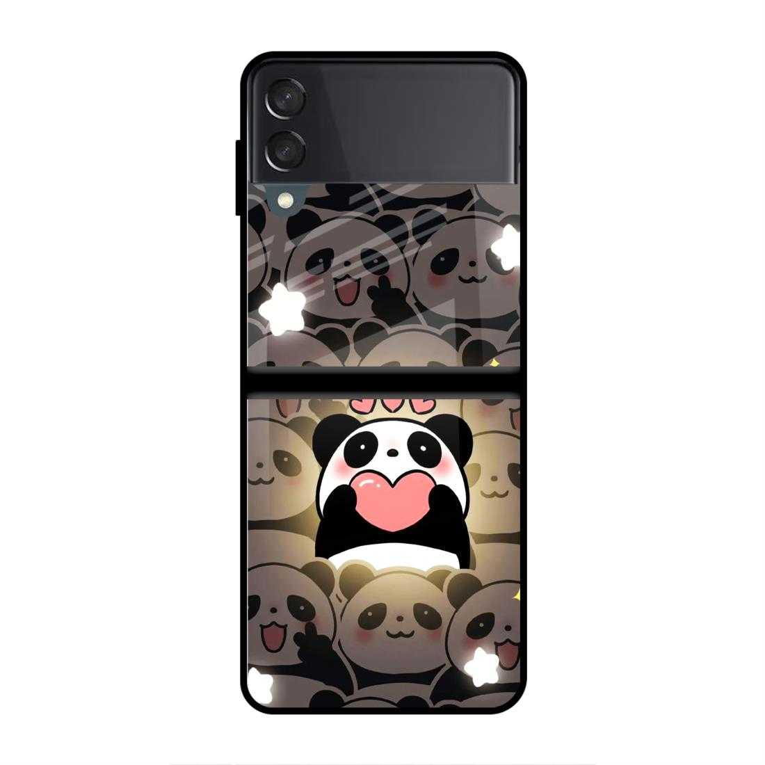 Panda Party Samsung Z Flip 4 Glass Case image 0