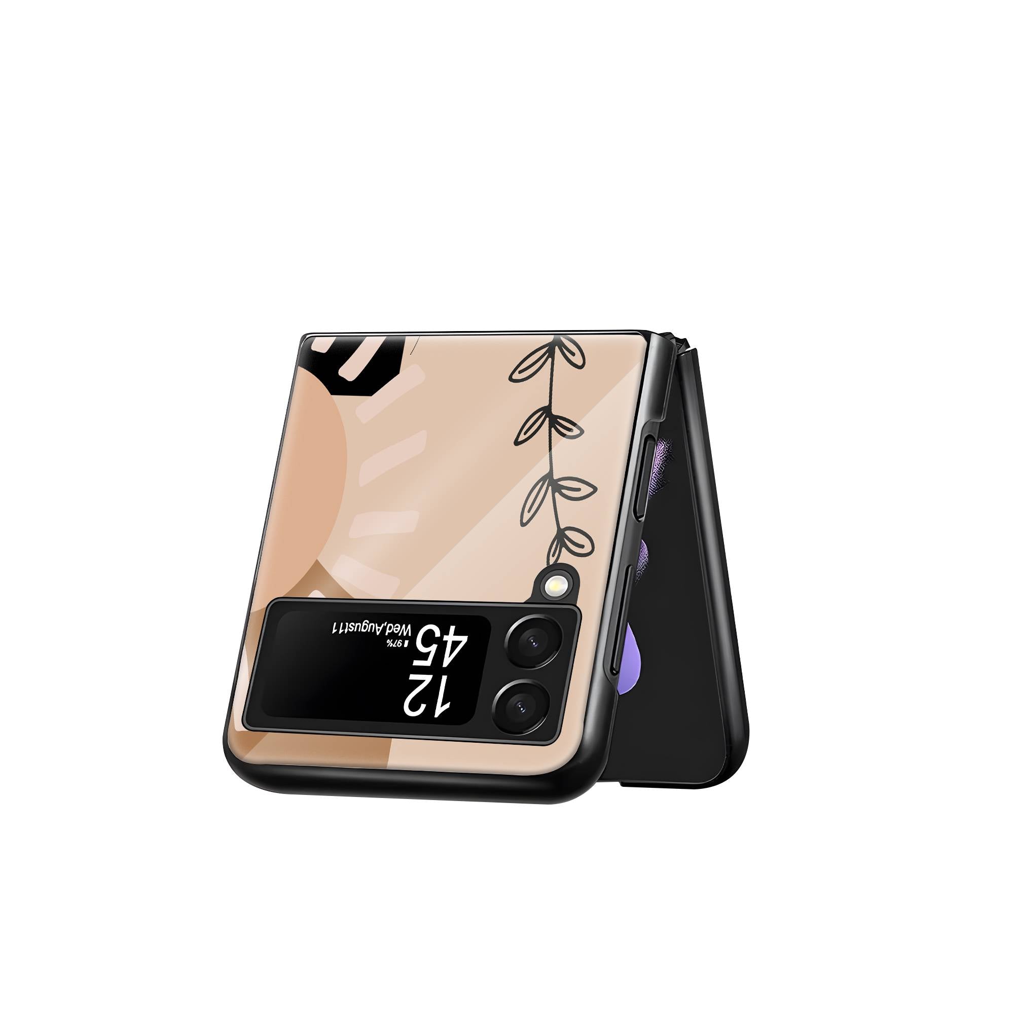 Line Art Samsung Z Flip Glass Case image 2