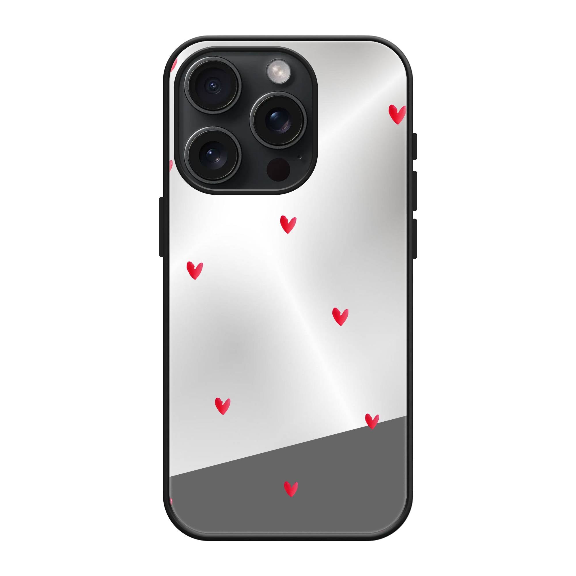 Red Hearts Mirror Case