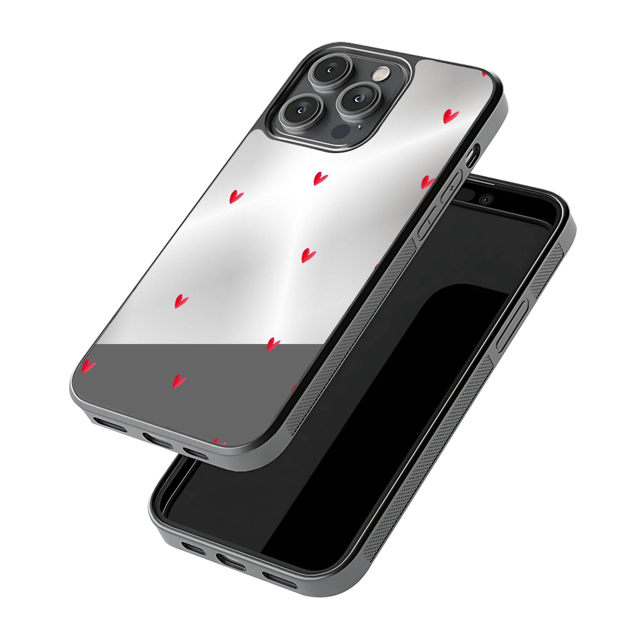 Red Hearts Mirror Case