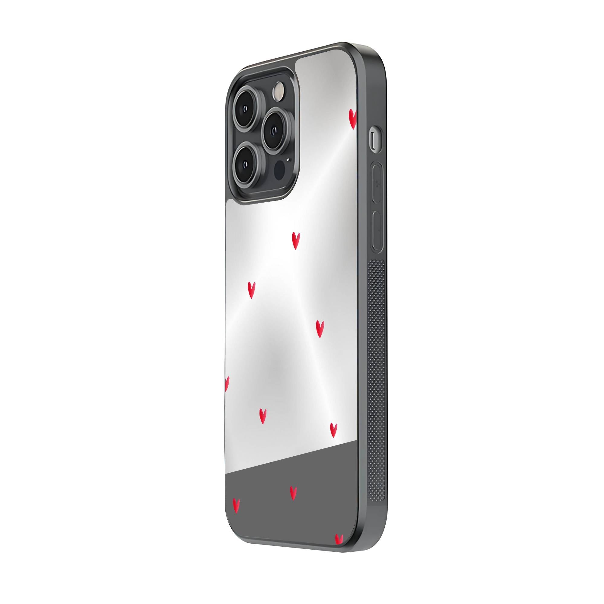 Red Hearts Mirror Case