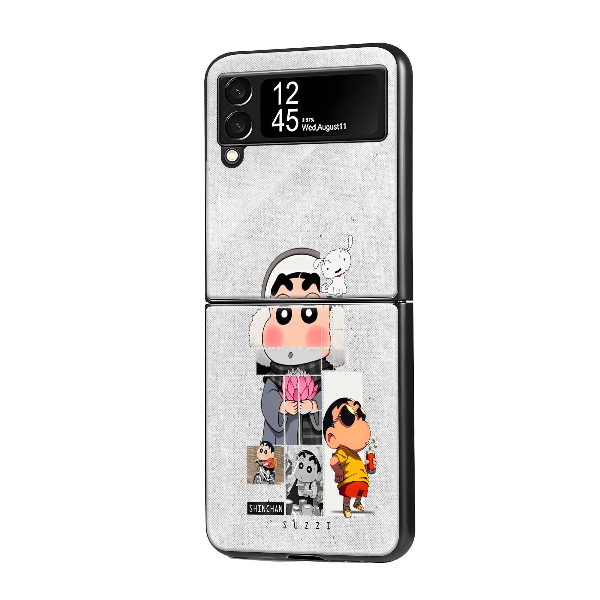 Shades of Shinchan Samsung Z Flip Glass Case image 0