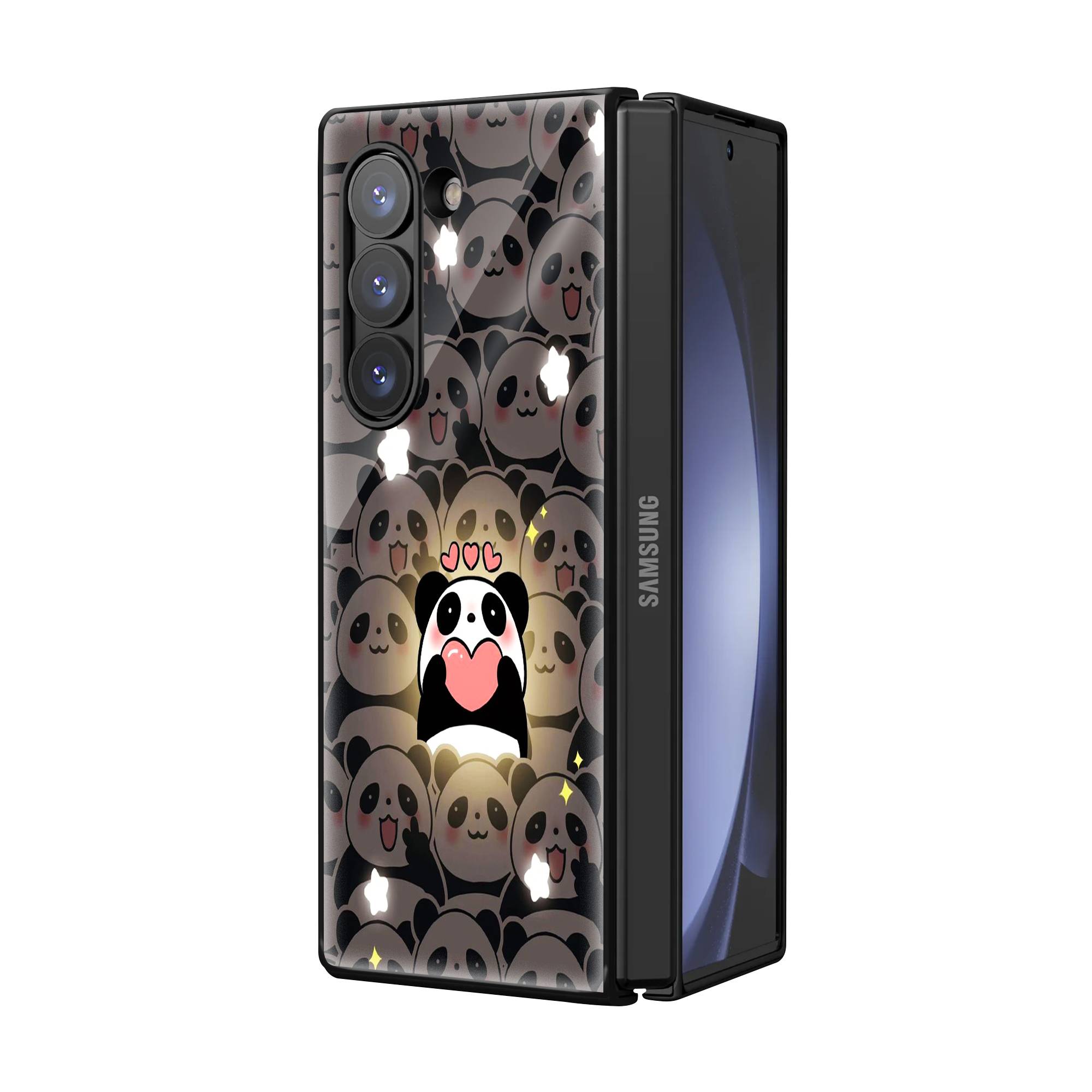 Panda Party Samsung Z Fold Glass Case image 1