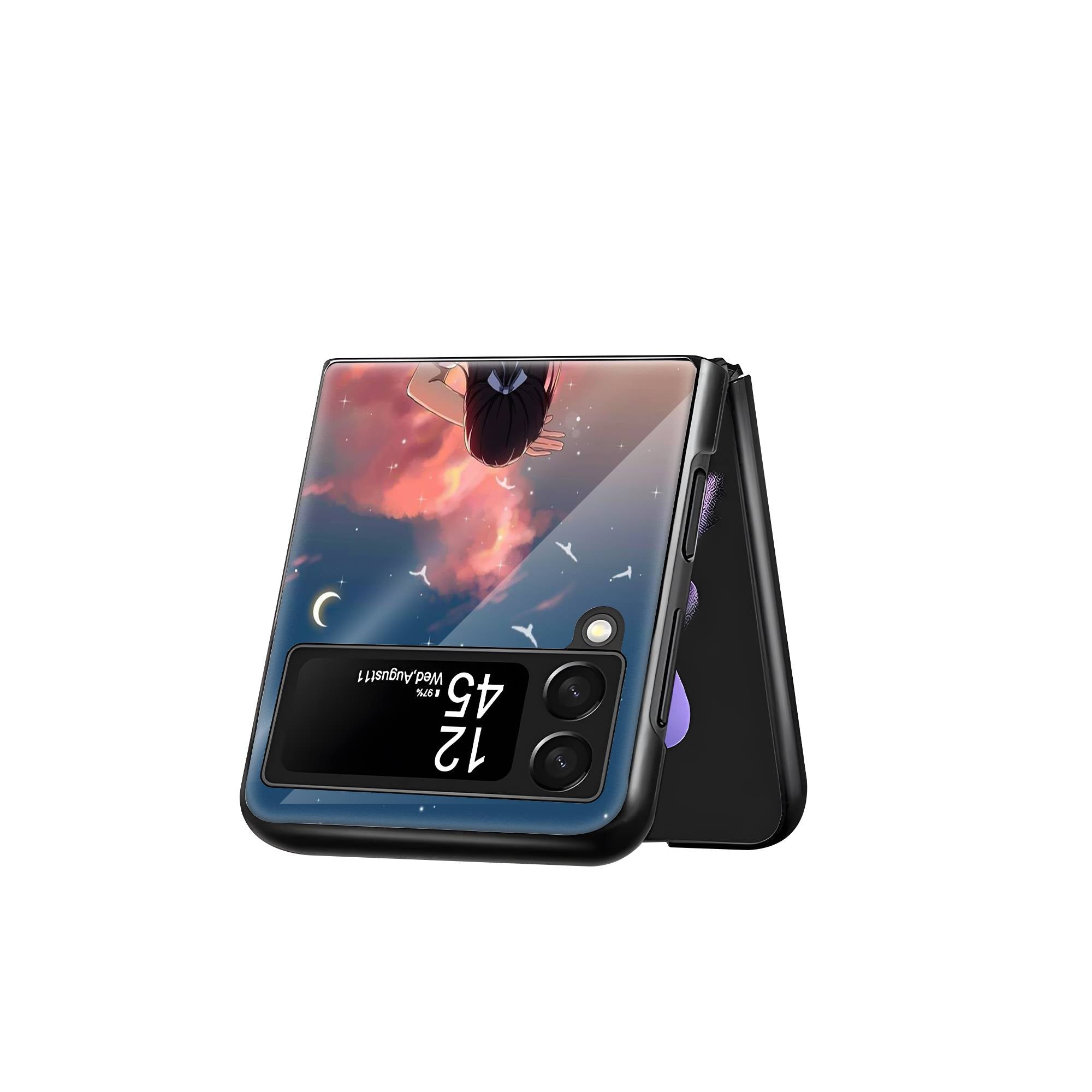 Anime Girl Samsung Z Flip Glass Case image 2
