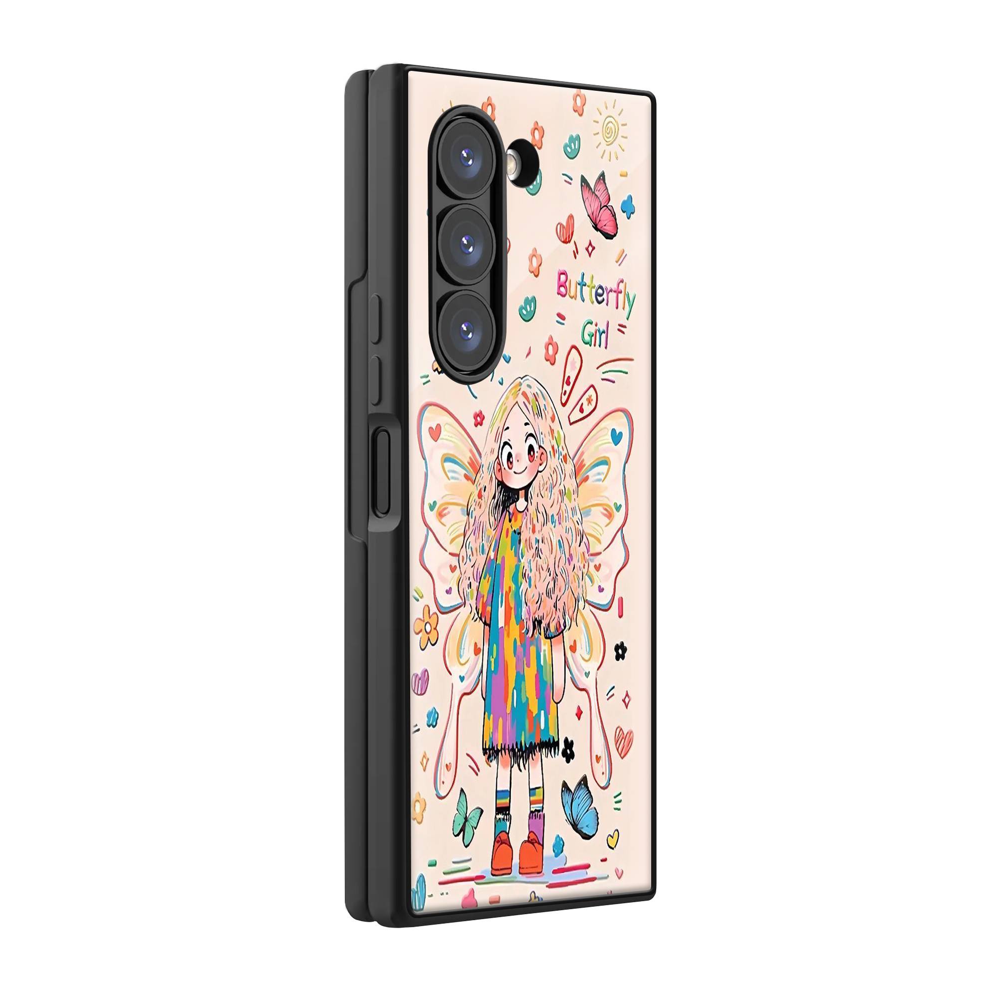 Joyful Doodle Samsung Z Fold Glass Case image 0