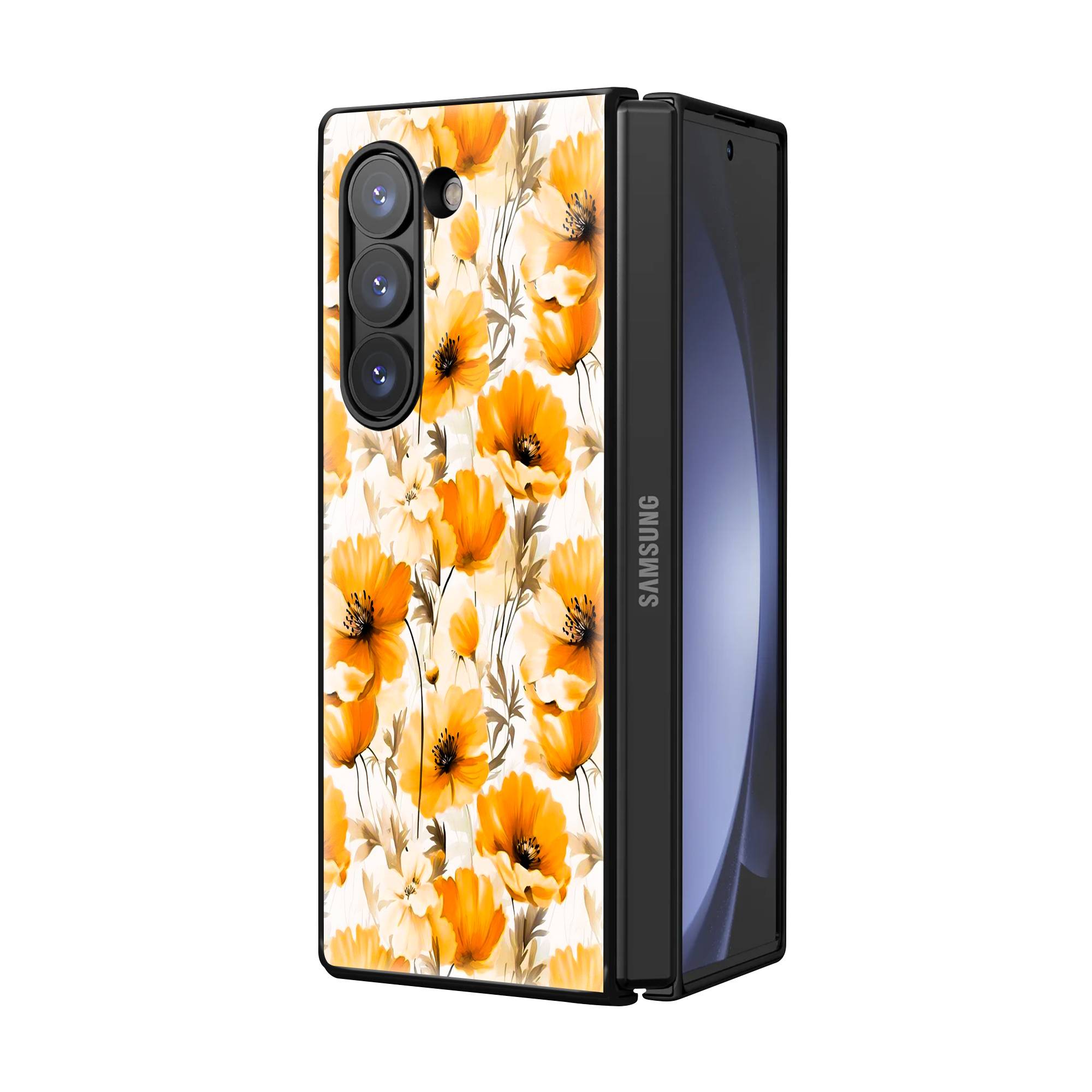 Cosmos Flowers Samsung Z Fold Glass Case image 1