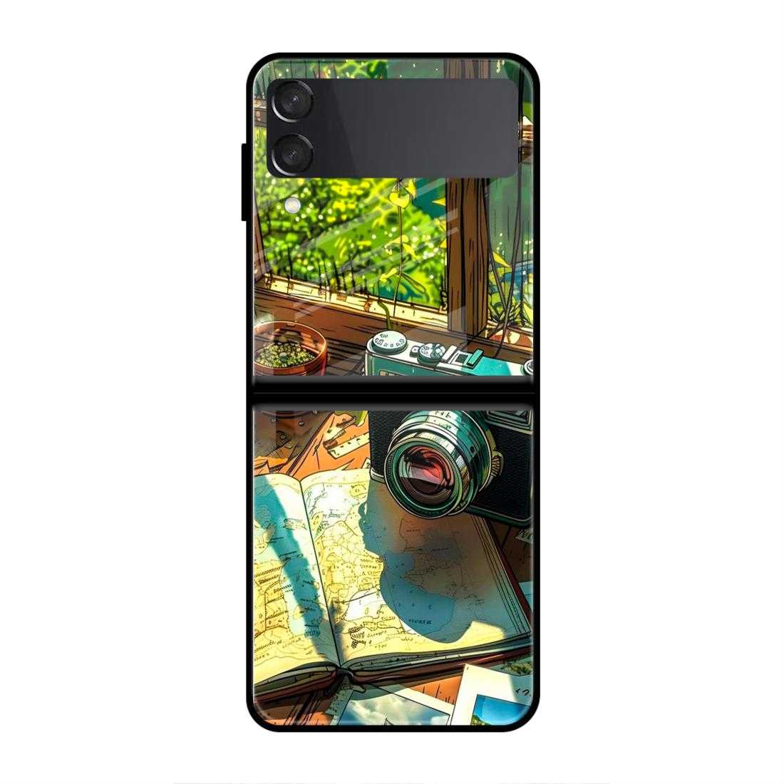 Travel Camera Samsung Z Flip 3 Glass Case image 0