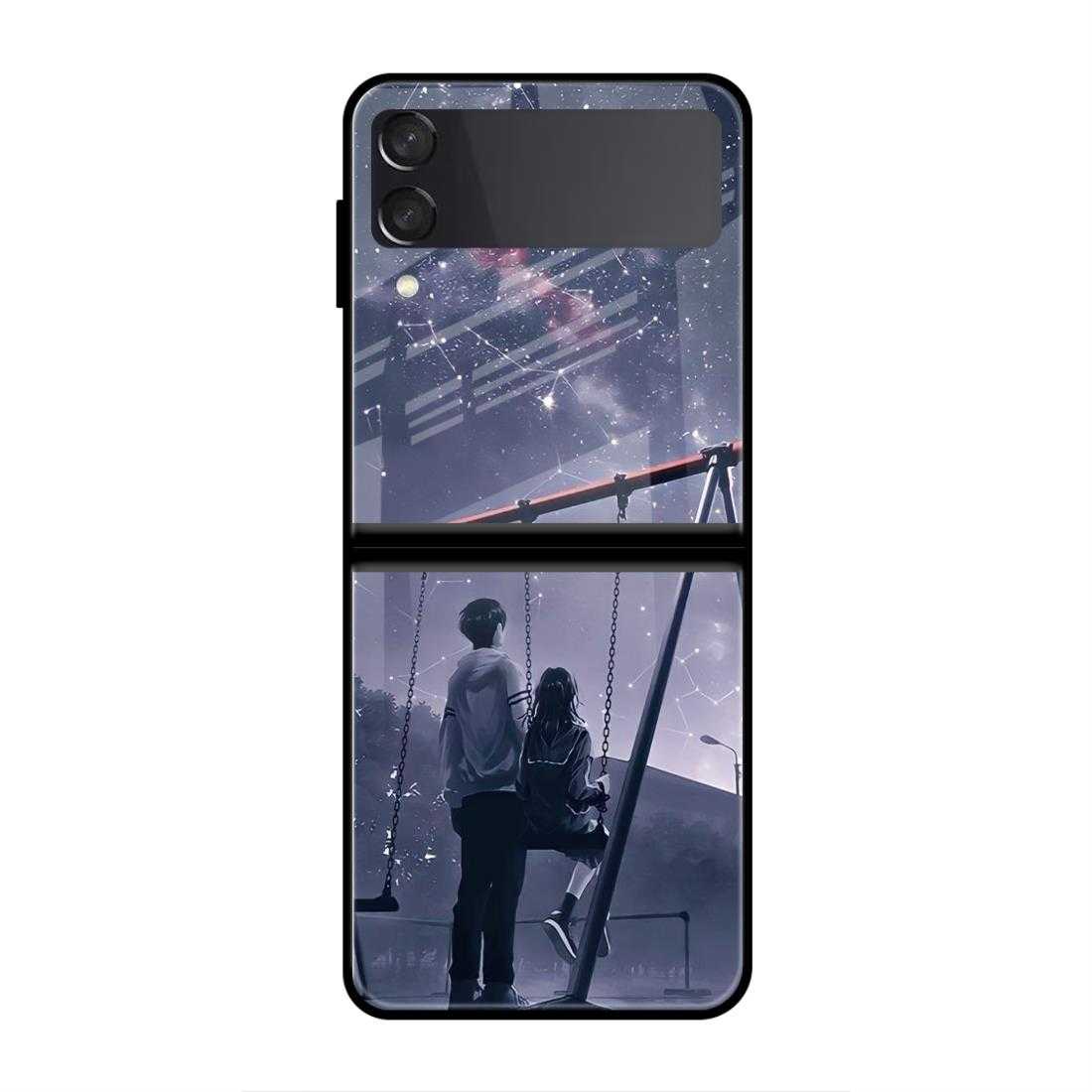 Love Couple Samsung Z Flip 3 Glass Case image 0