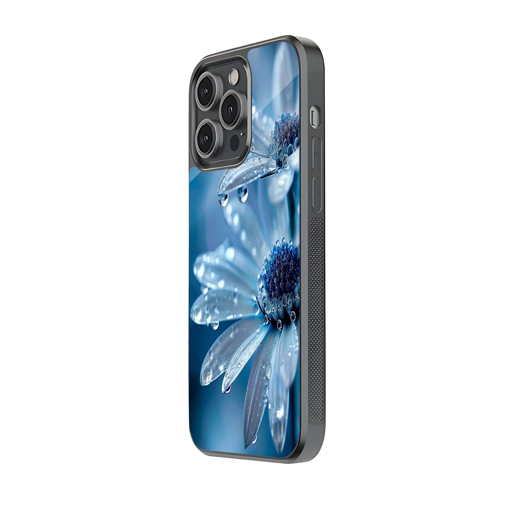 Blue Flowers Glass Case image 1