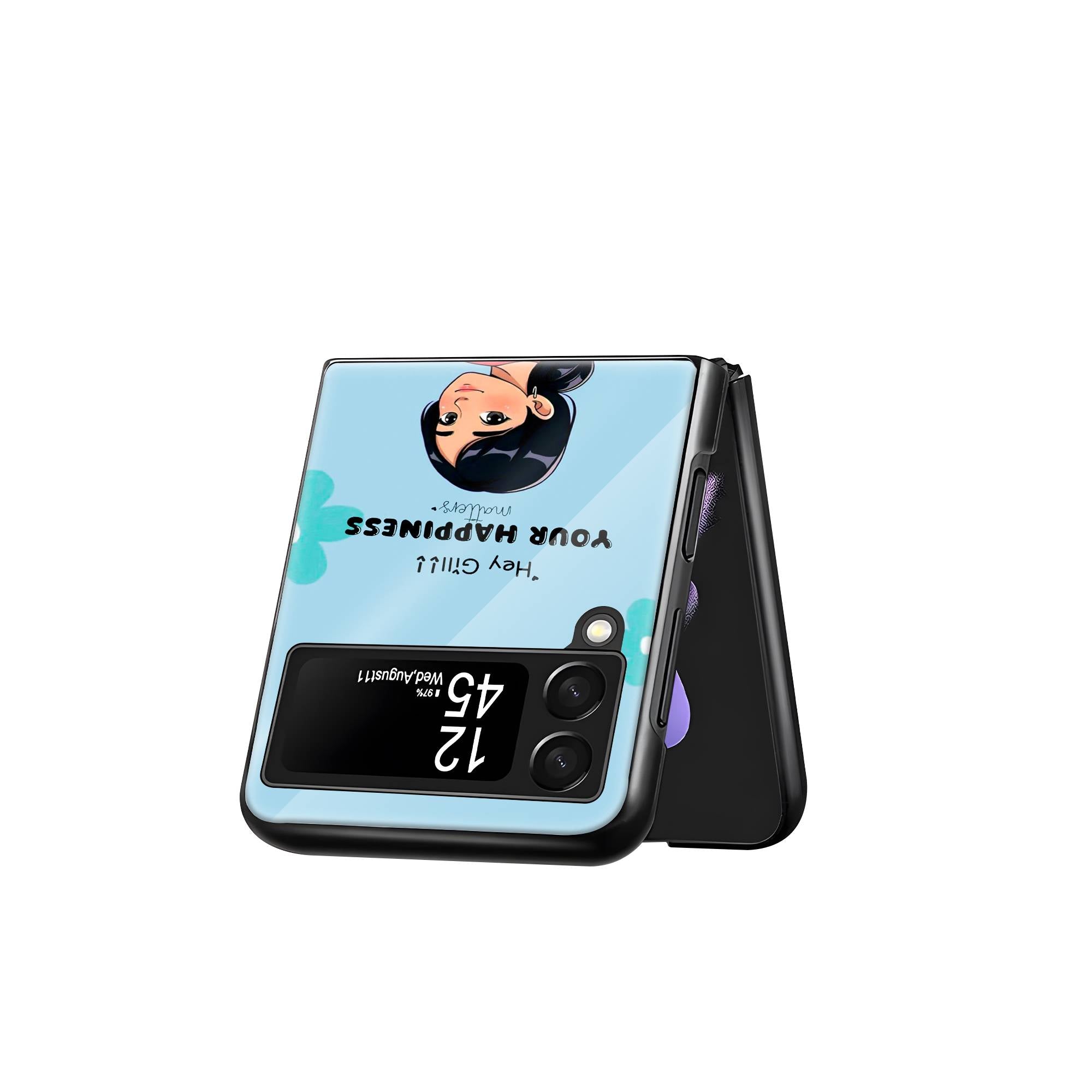 Your Happiness Samsung Z Flip Glass Case image 2