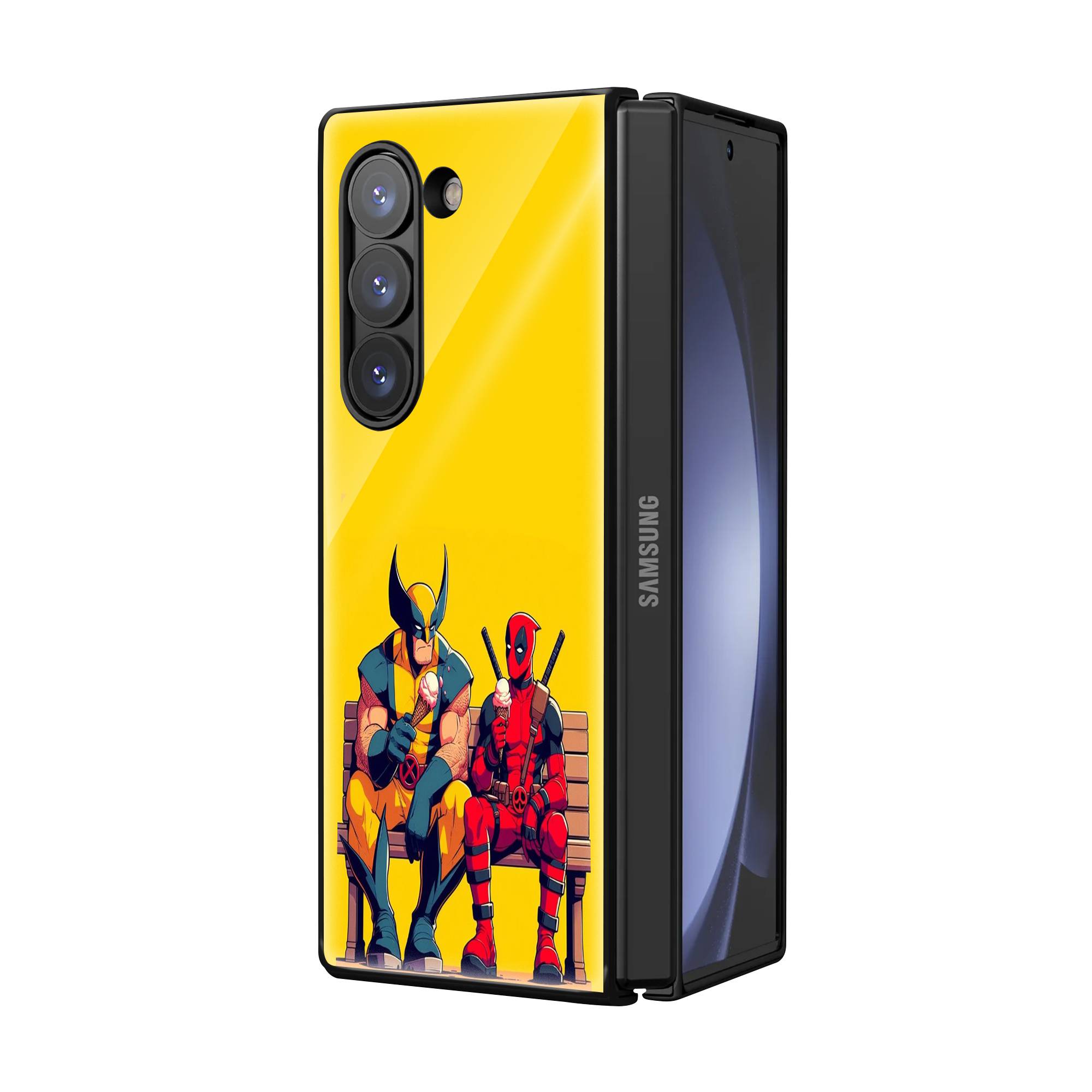 Deadpool Cartoon Samsung Z Fold Glass Case image 1