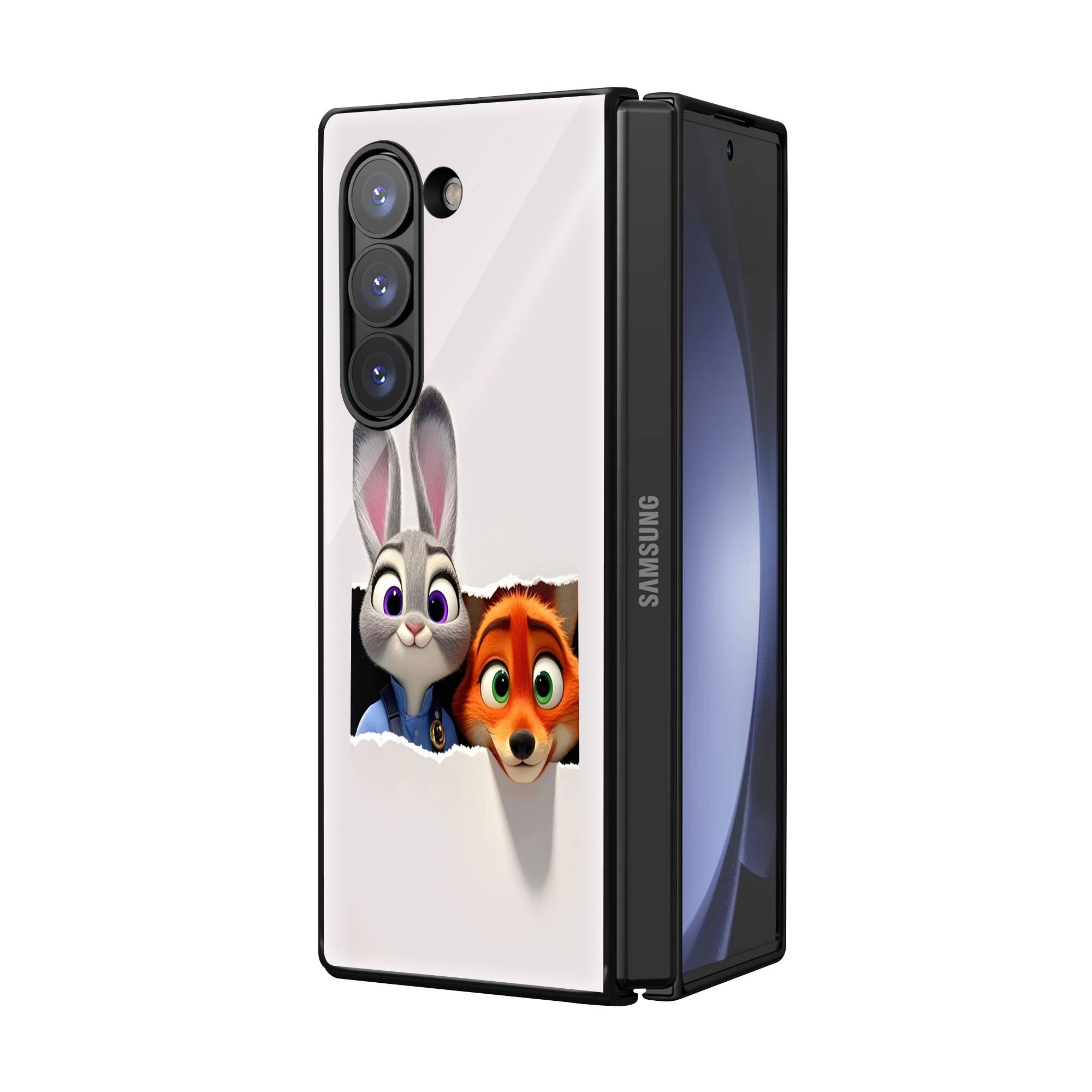 Zootopia Duo Samsung Z Fold Glass Case image 1