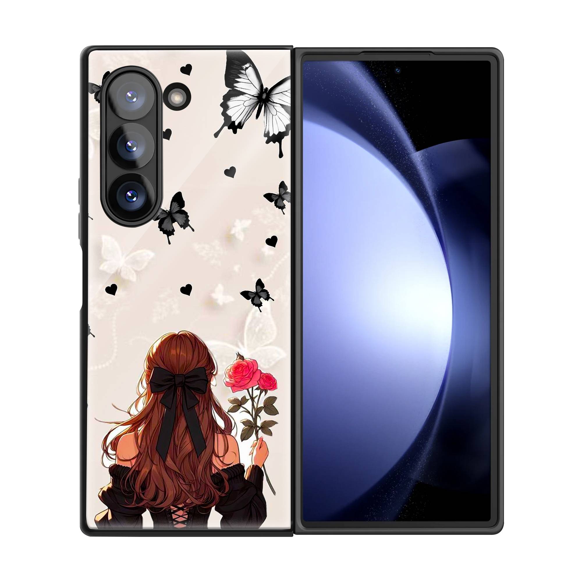 Roses and Wings Samsung Z Fold Glass Case image 2