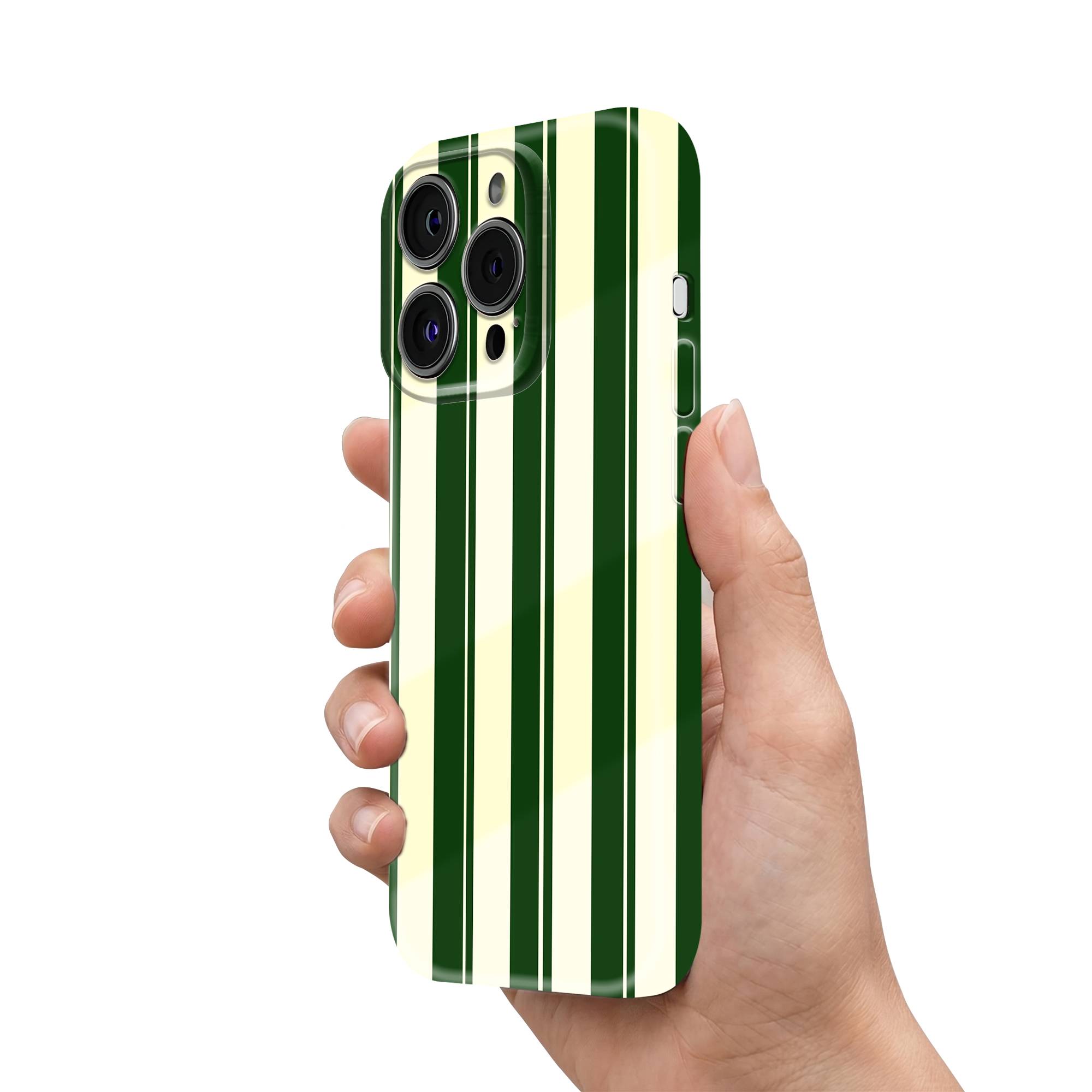 Green and Yellow Stripes Glossy Hard Case