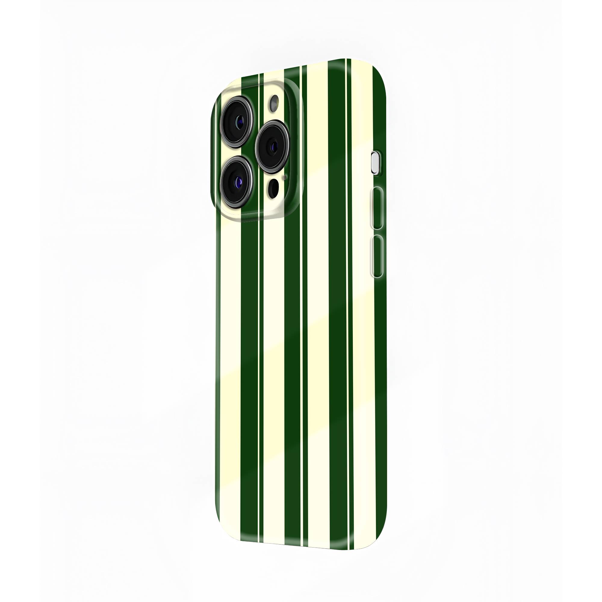 Green and Yellow Stripes Glossy Hard Case