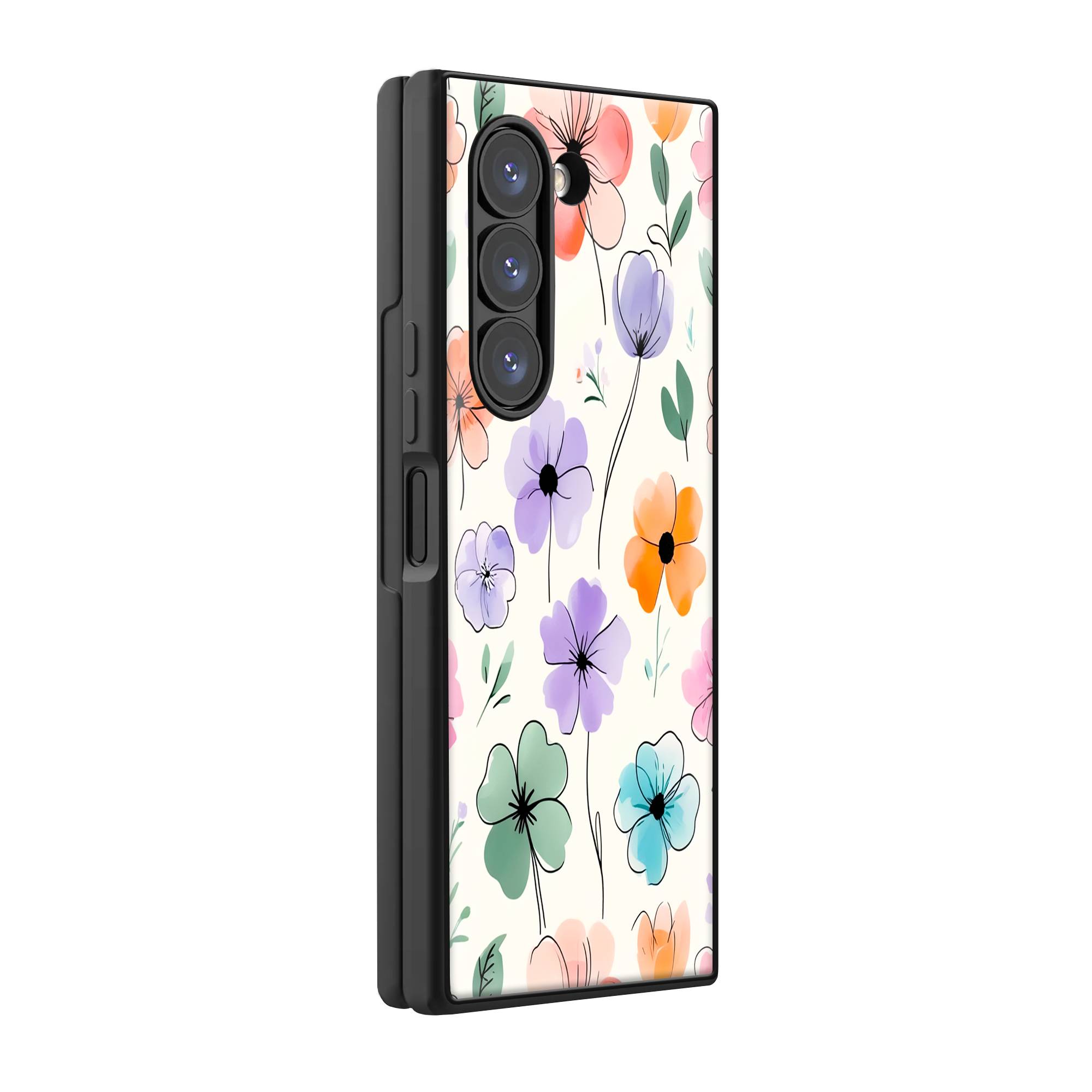 Watercolor Florals Samsung Z Fold Glass Case image 0