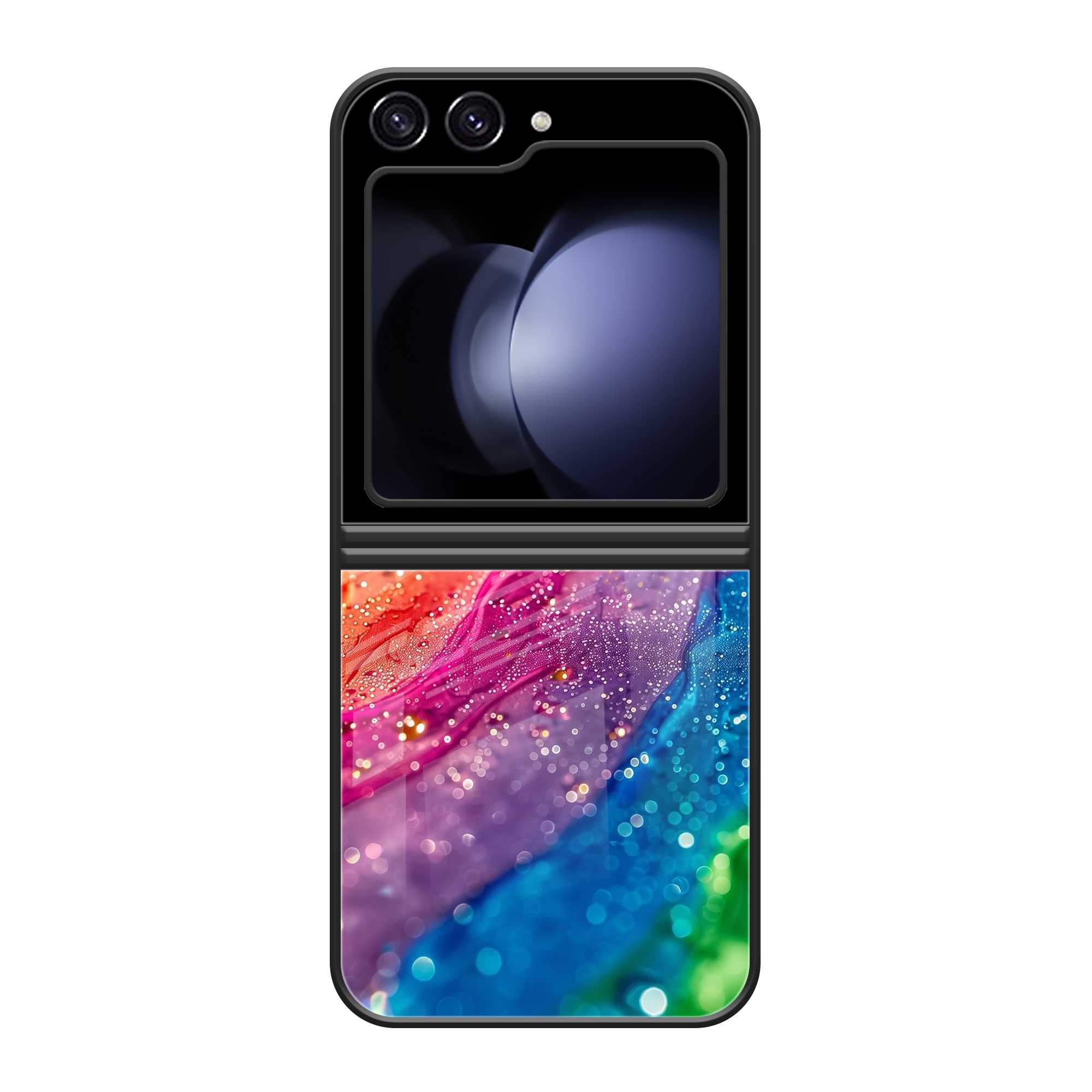 Bright Rainbow Samsung  Z Flip 6 Glass Case image 0