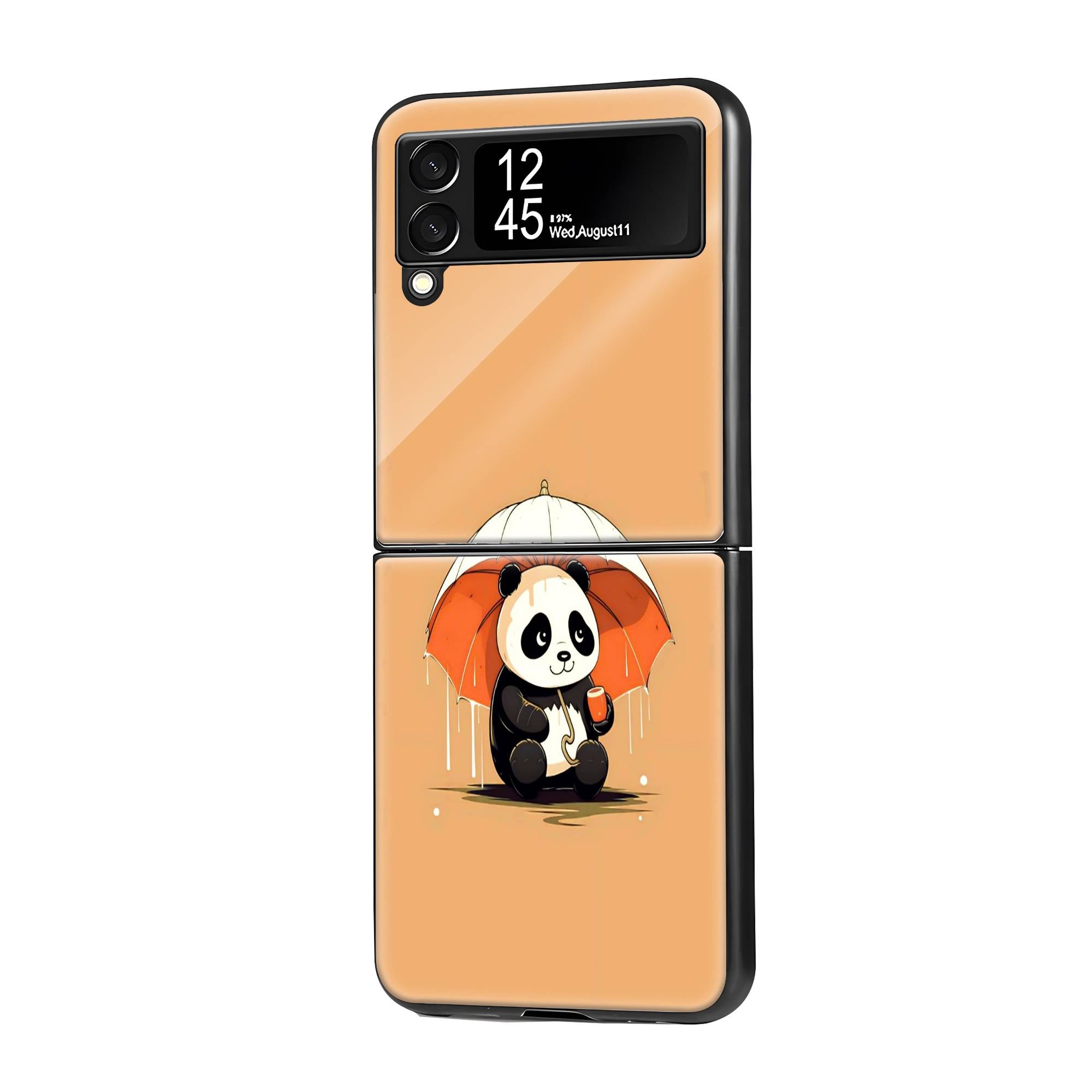 Sweet Panda Samsung Z Flip Glass Case image 0