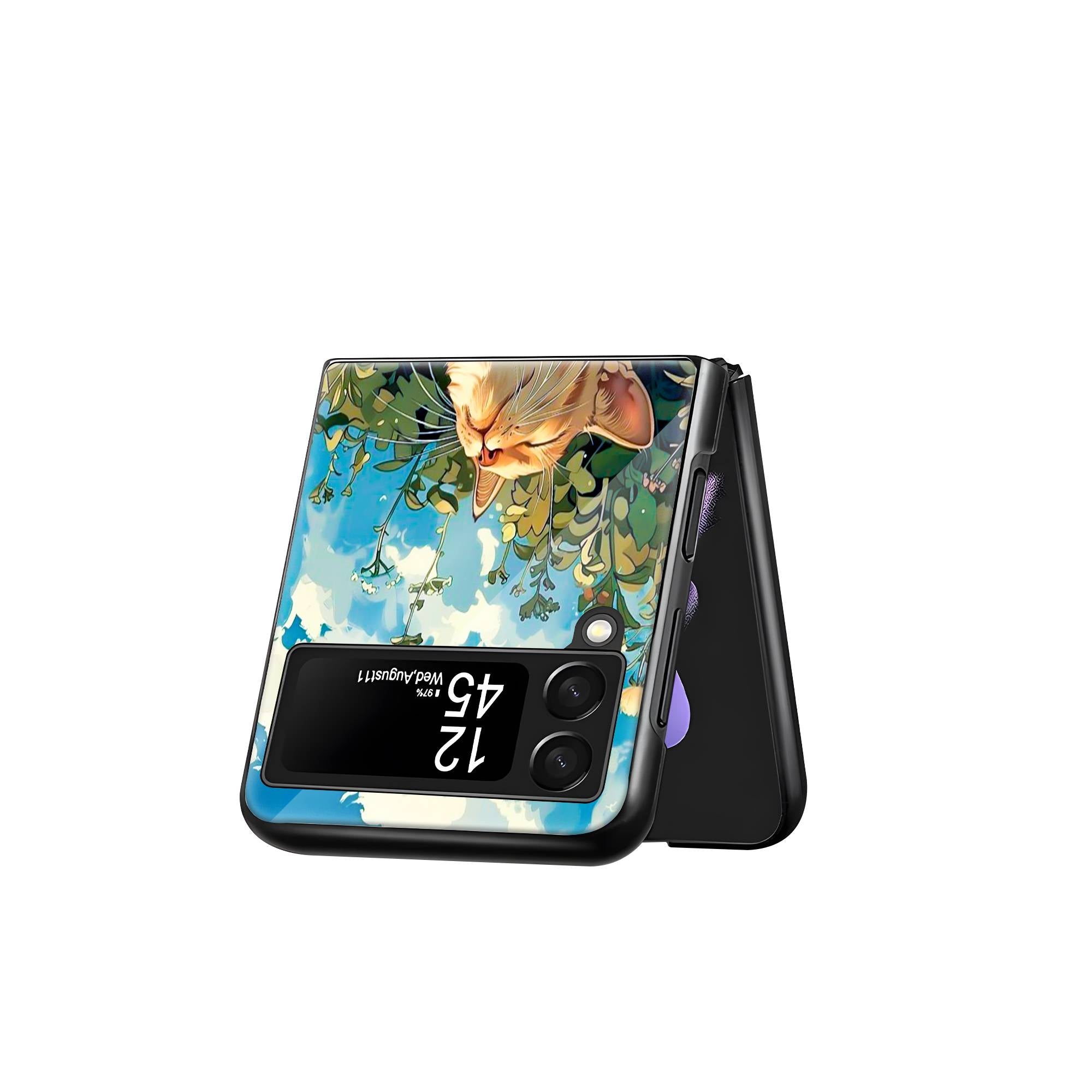 Garfield Sleeping Samsung Z Flip Glass Case image 2