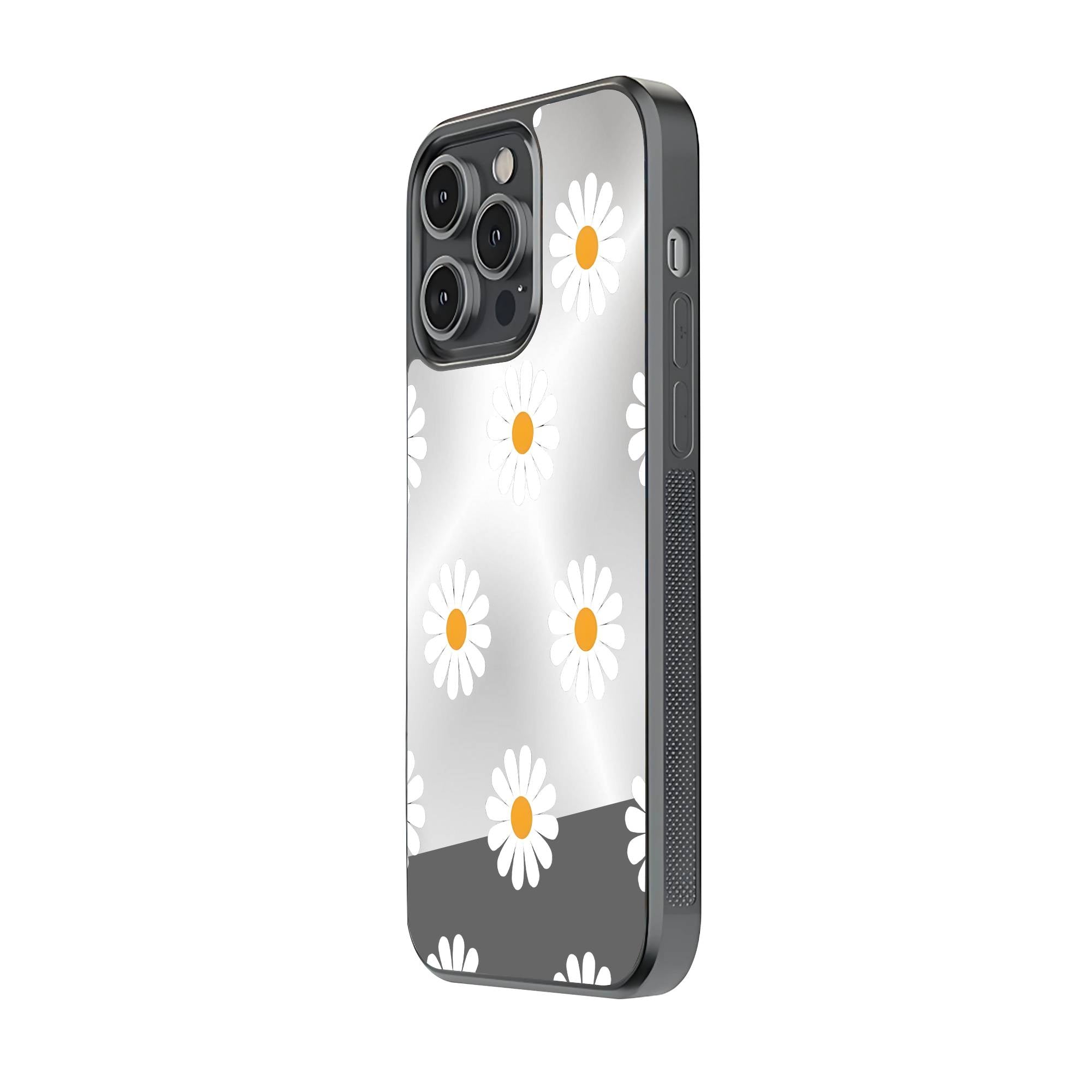 White Flora Mirror Case